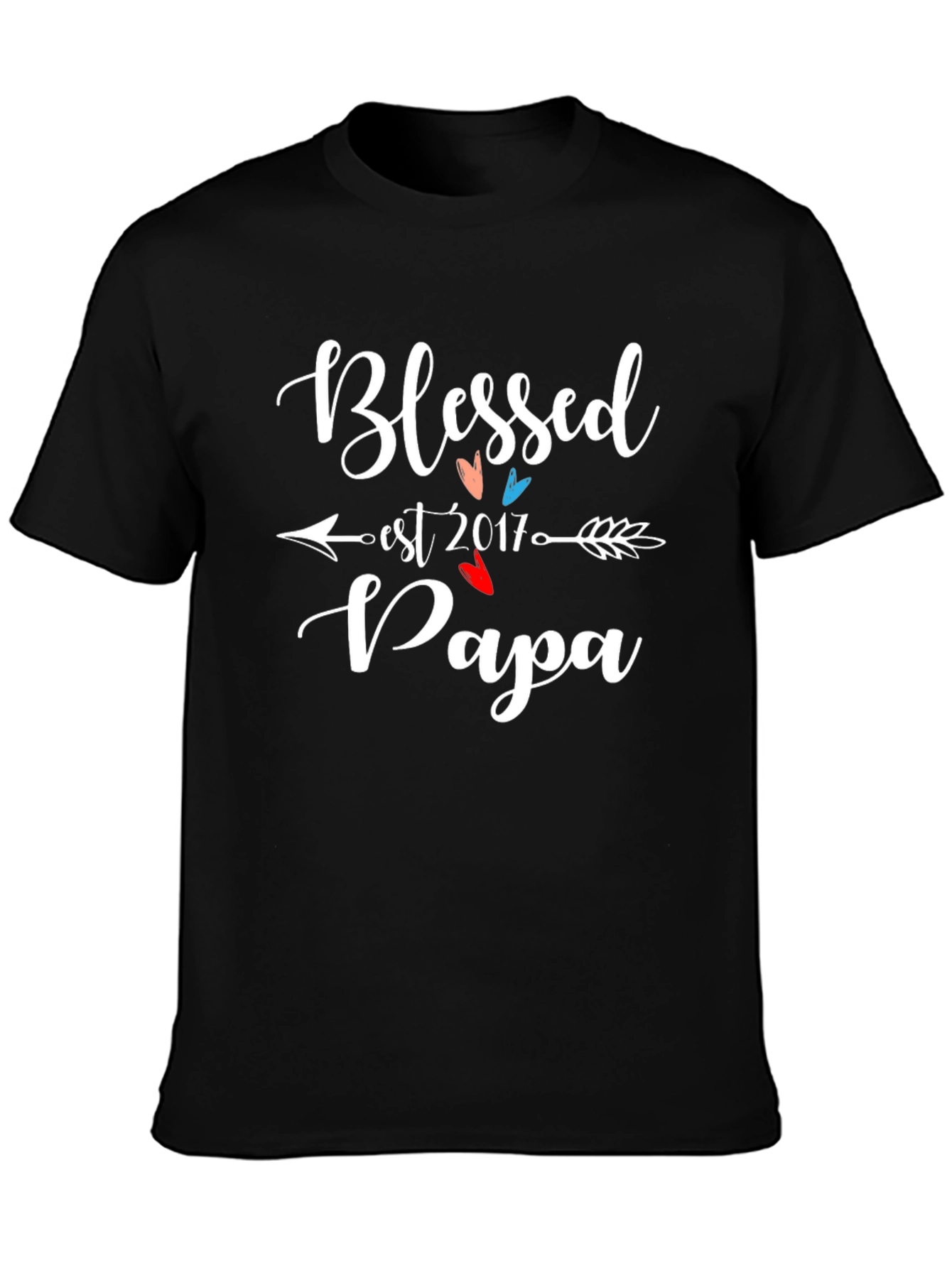 Blessed Papa Est. 2017 Graphic T-Shirt