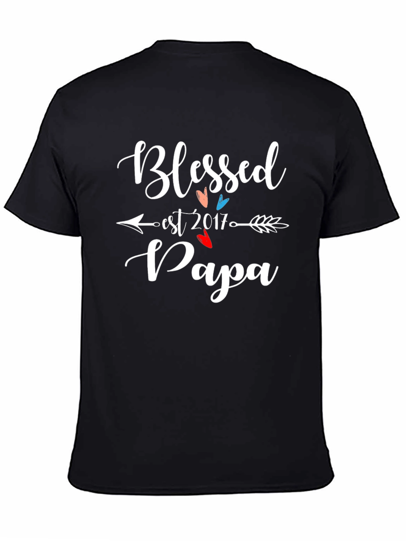Blessed Papa Est. 2017 Graphic T-Shirt