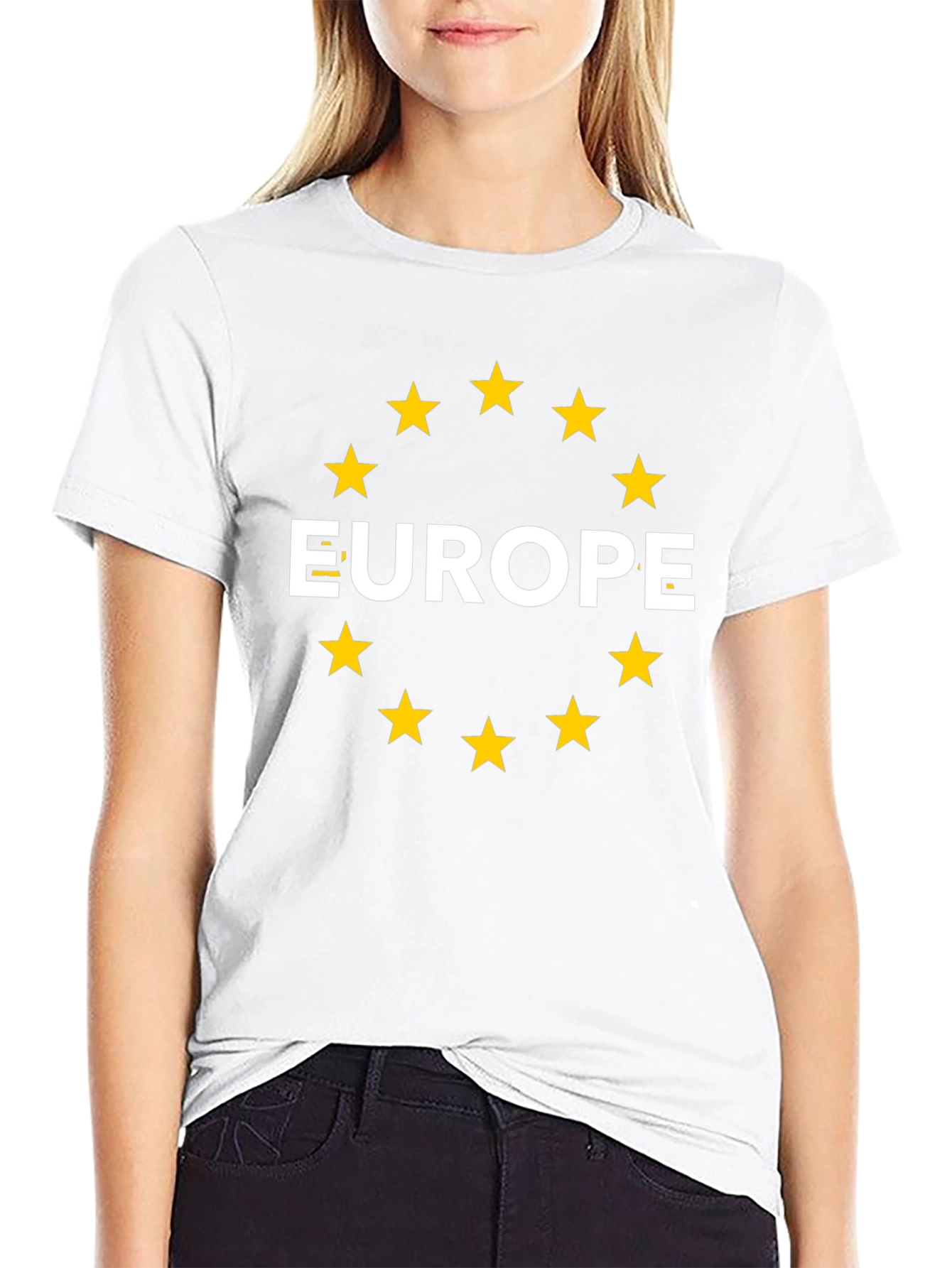Europe Star Circle Black T-Shirt
