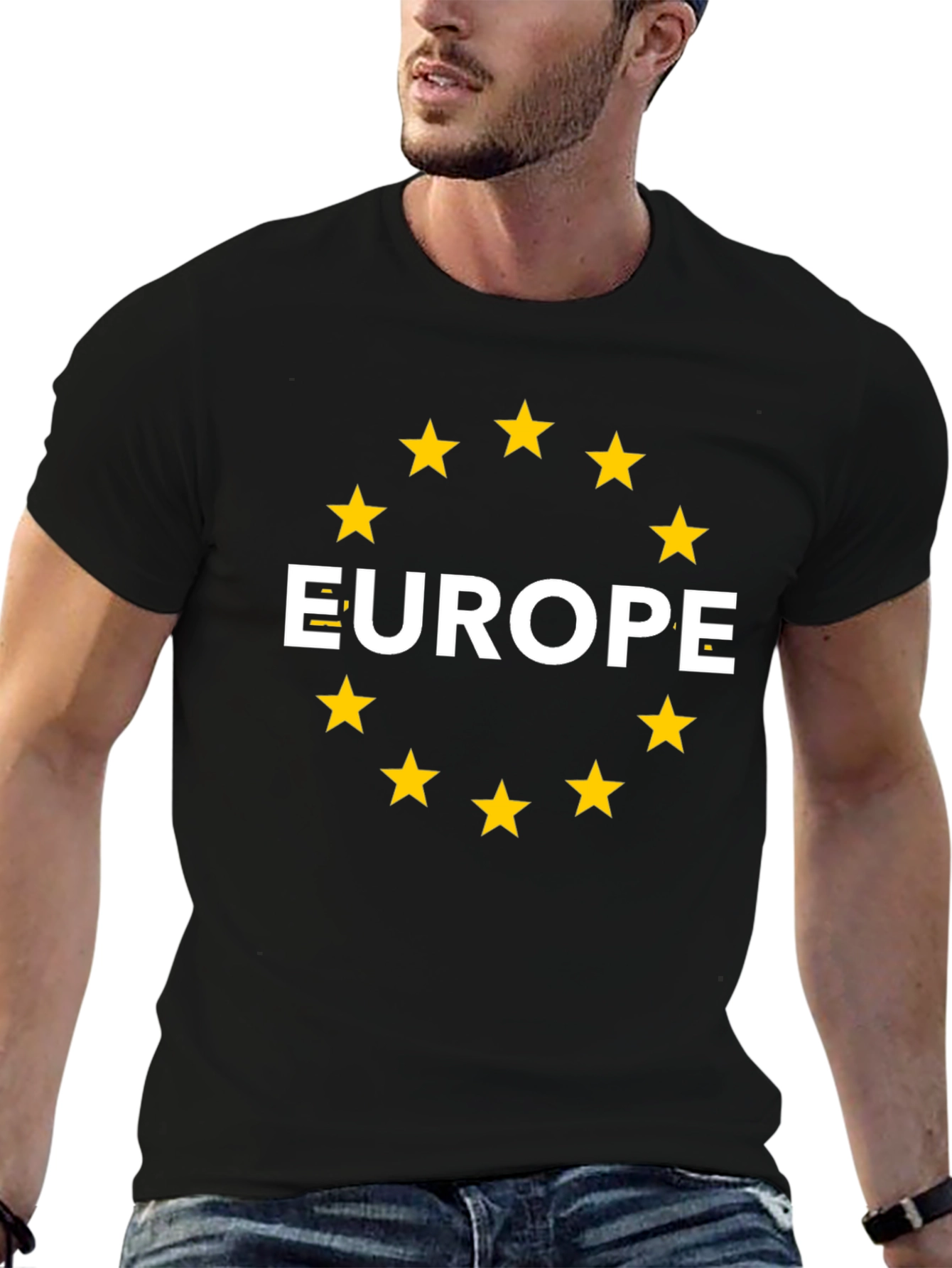 Europe Star Circle Black T-Shirt