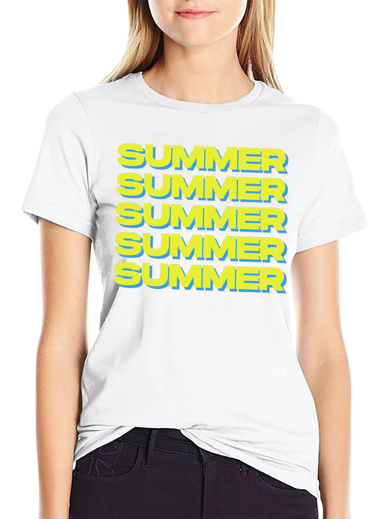 Summer T-Shirt - Bold Repeated Print
