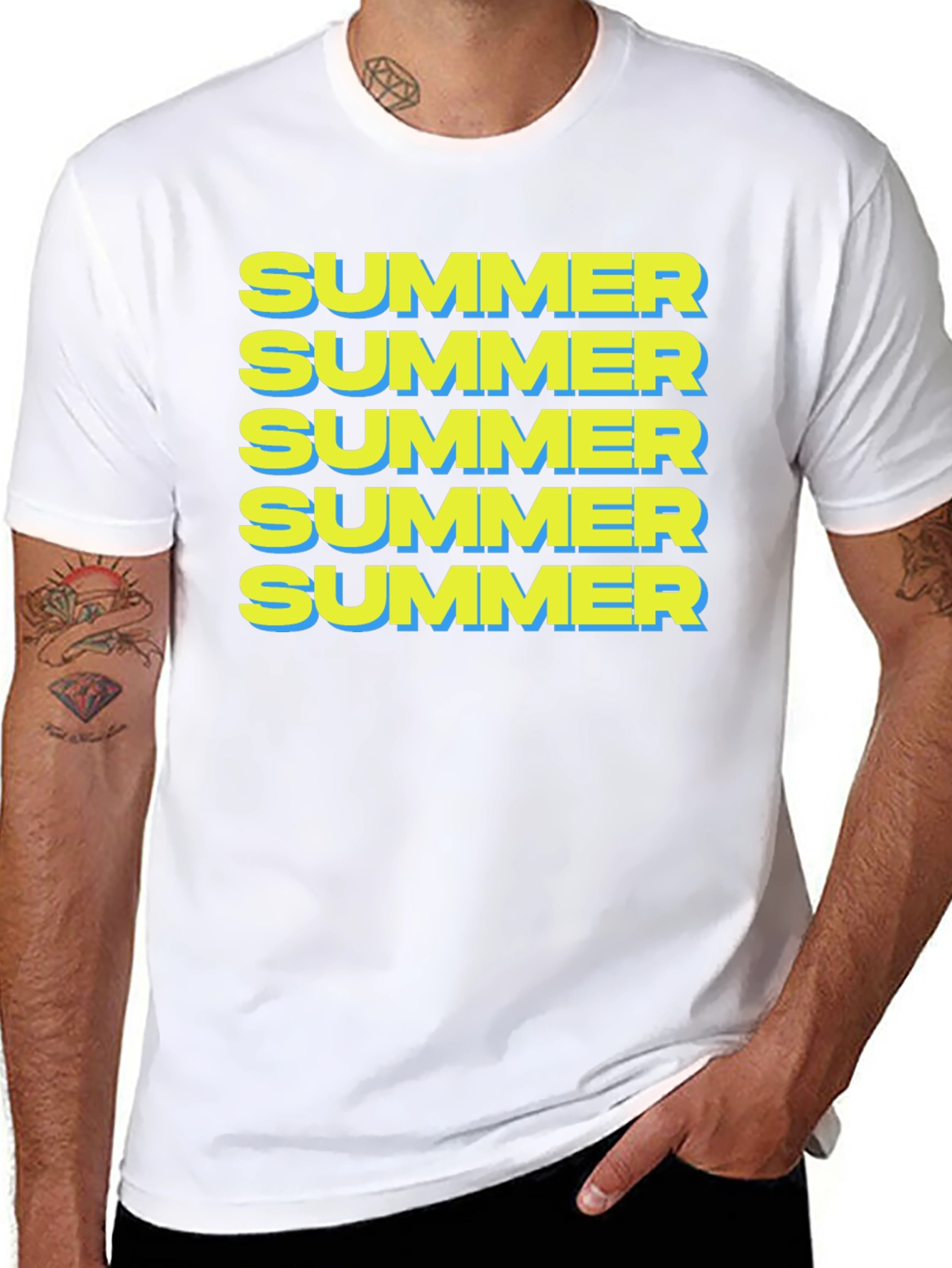 Summer T-Shirt - Bold Repeated Print