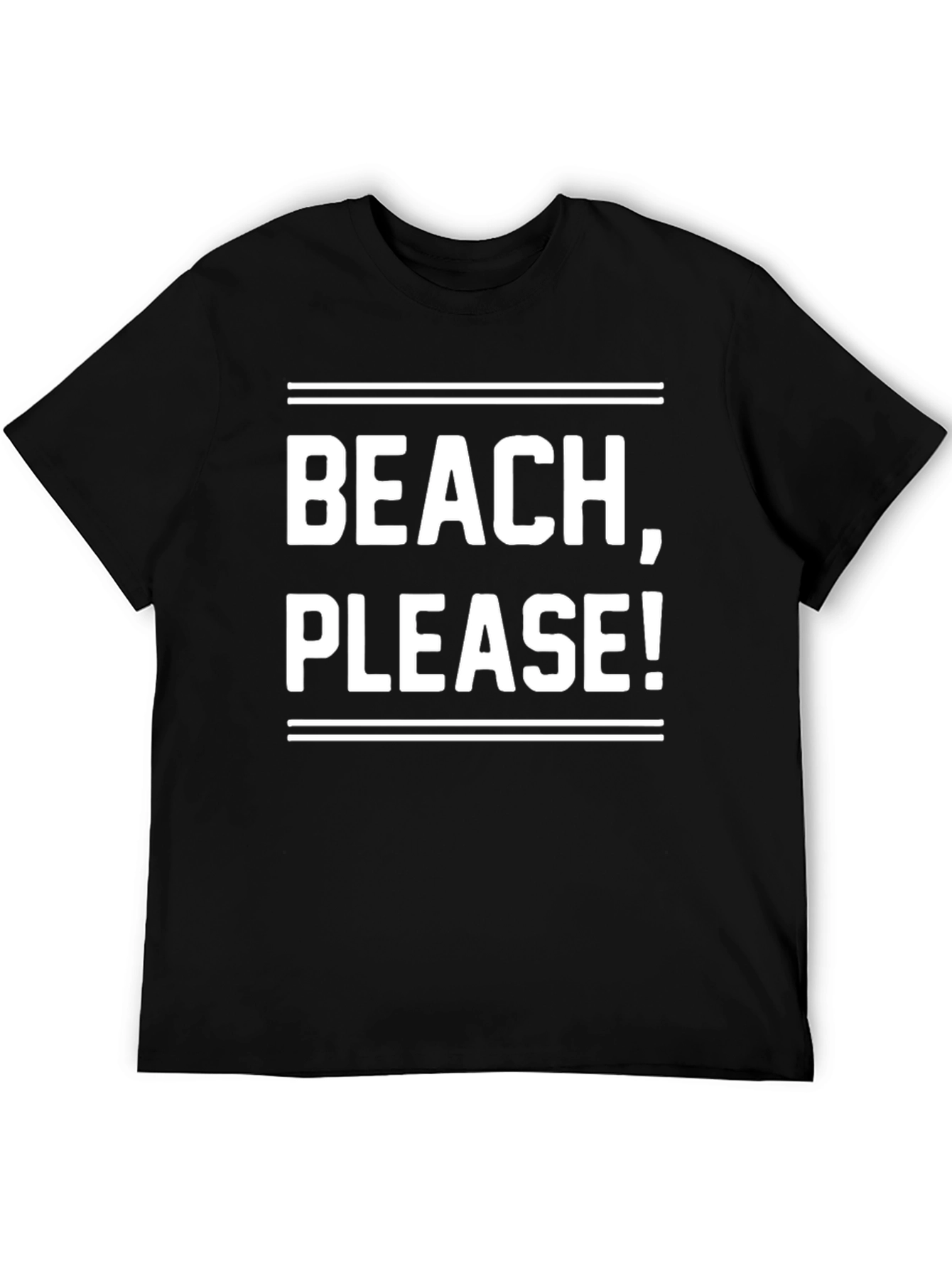 Beach Please! Graphic Tee - Black Cotton T-Shirt