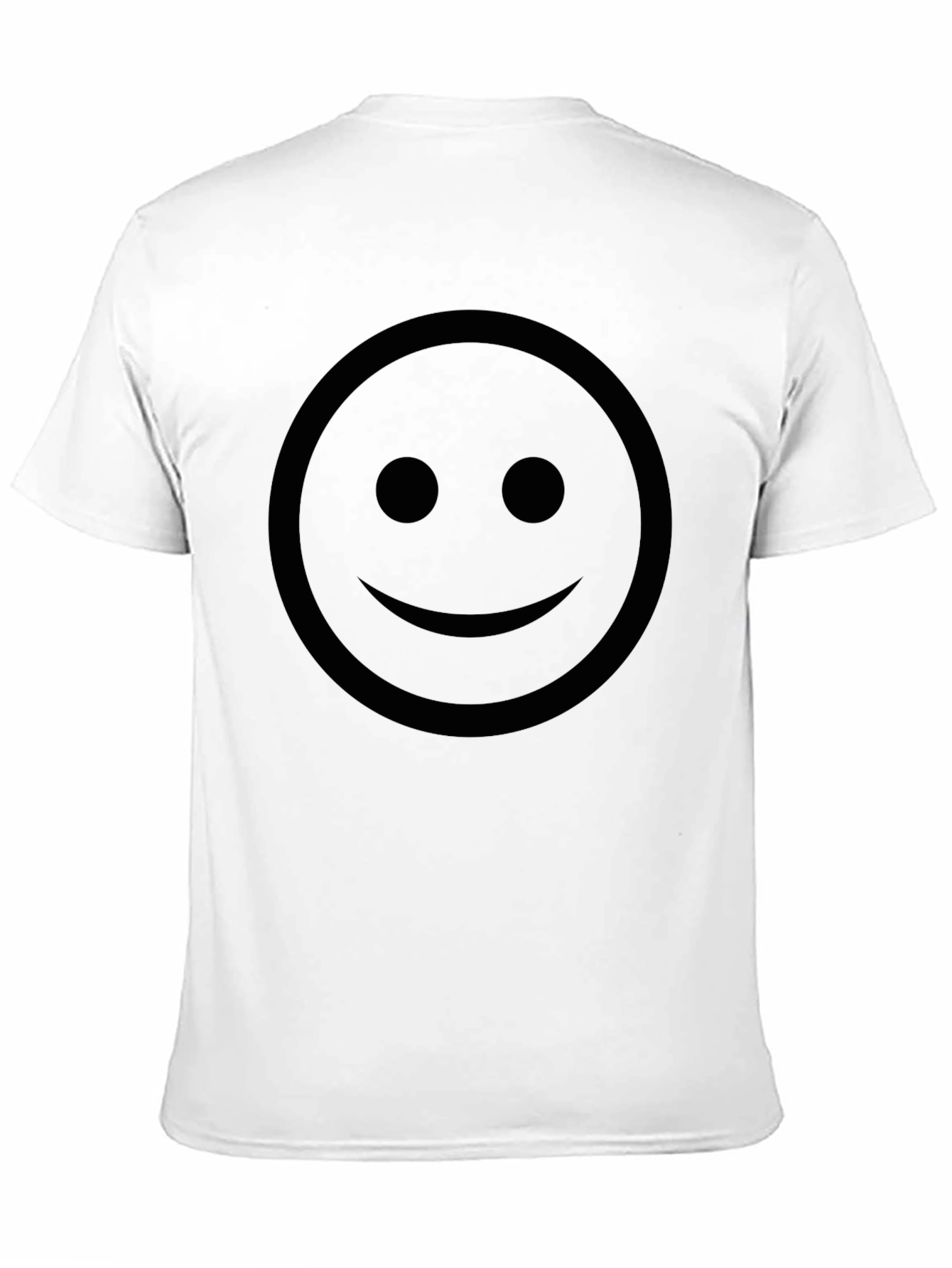 Black Smiley Face Graphic Tee - Classic Comfort