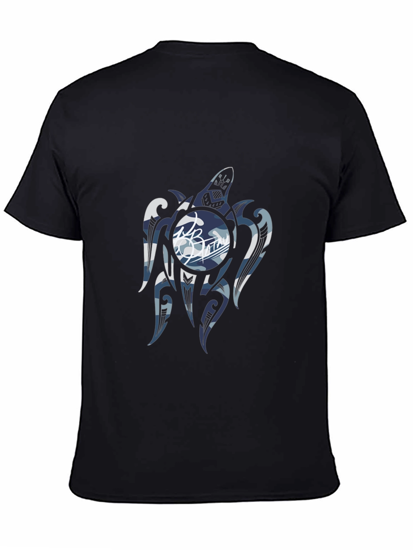 Tribal Turtle Graphic T-Shirt - Black
