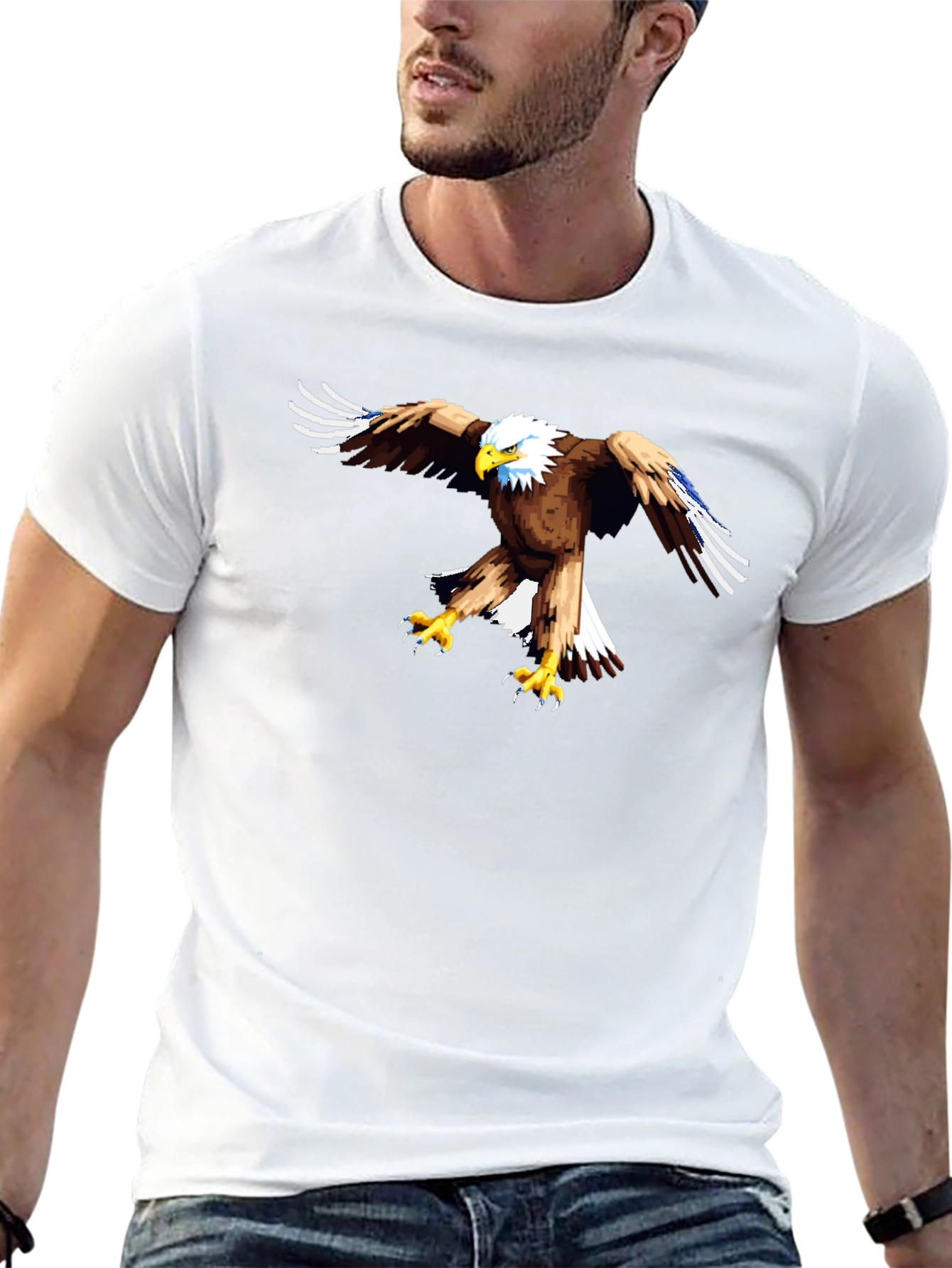 Eagle Graphic Black T-Shirt - Mens Casual Tee