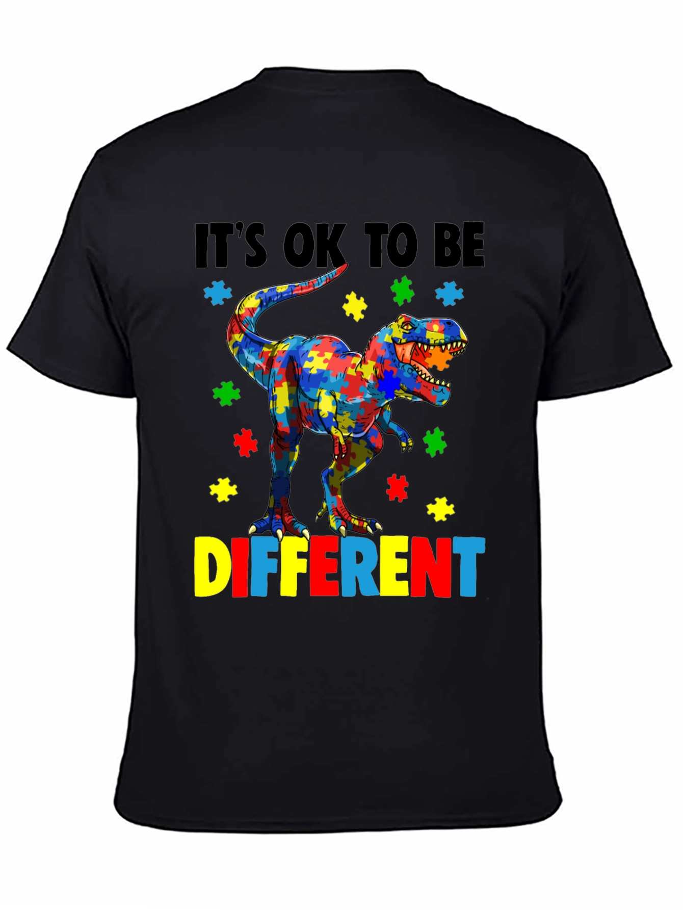 Autism Awareness Dinosaur Puzzle Piece T-Shirt