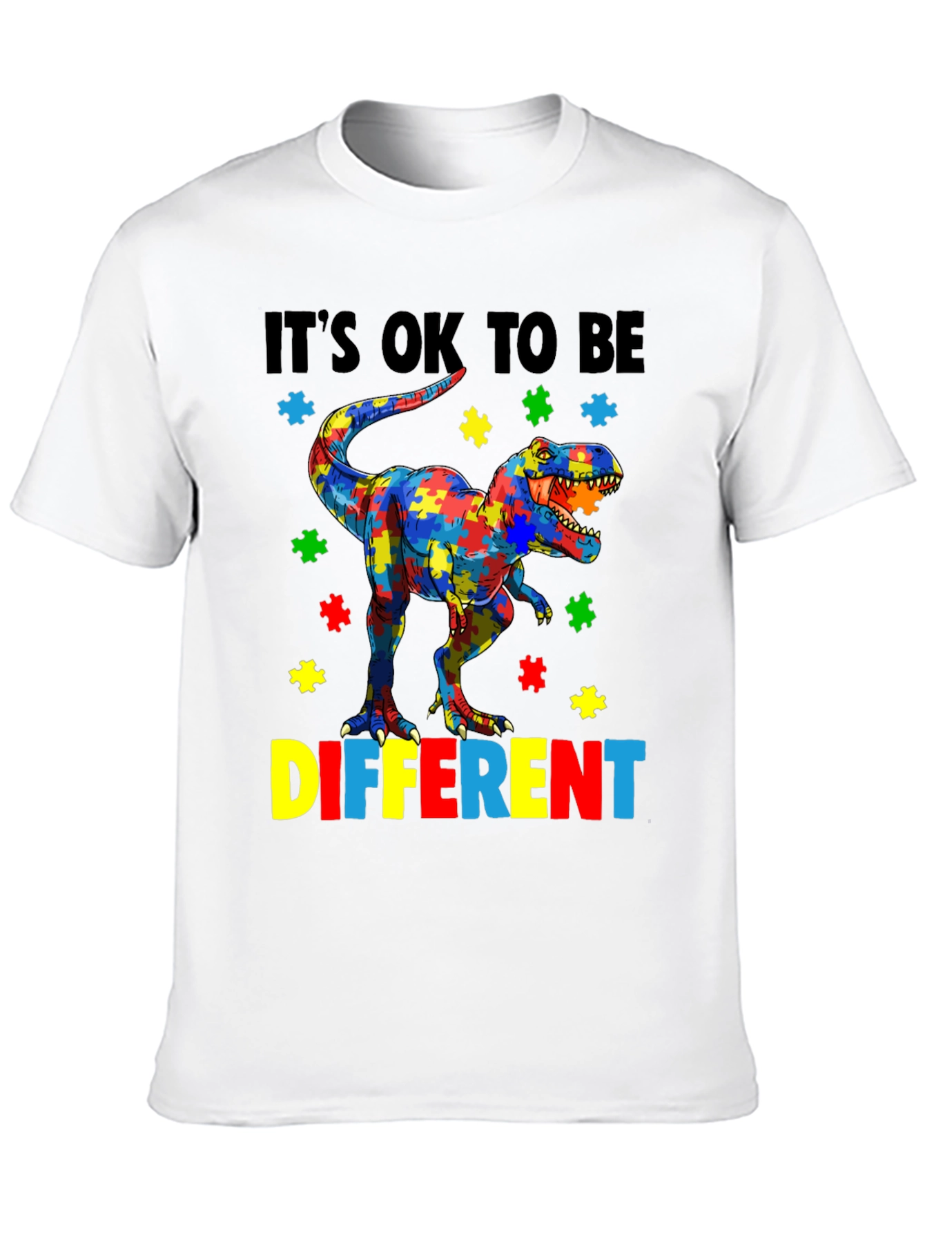 Autism Awareness Dinosaur Puzzle Piece T-Shirt
