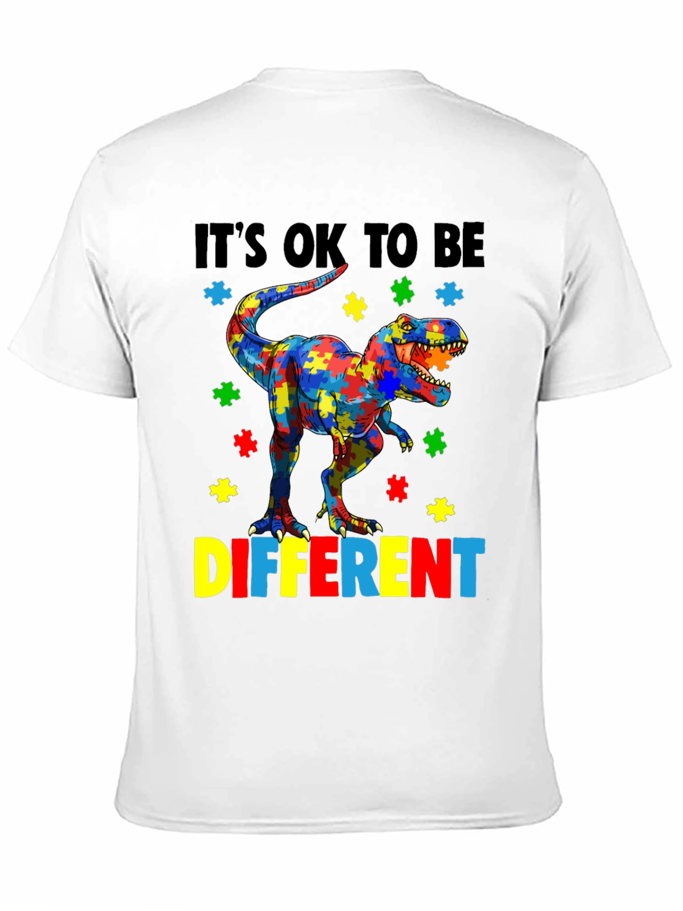 Autism Awareness Dinosaur Puzzle Piece T-Shirt