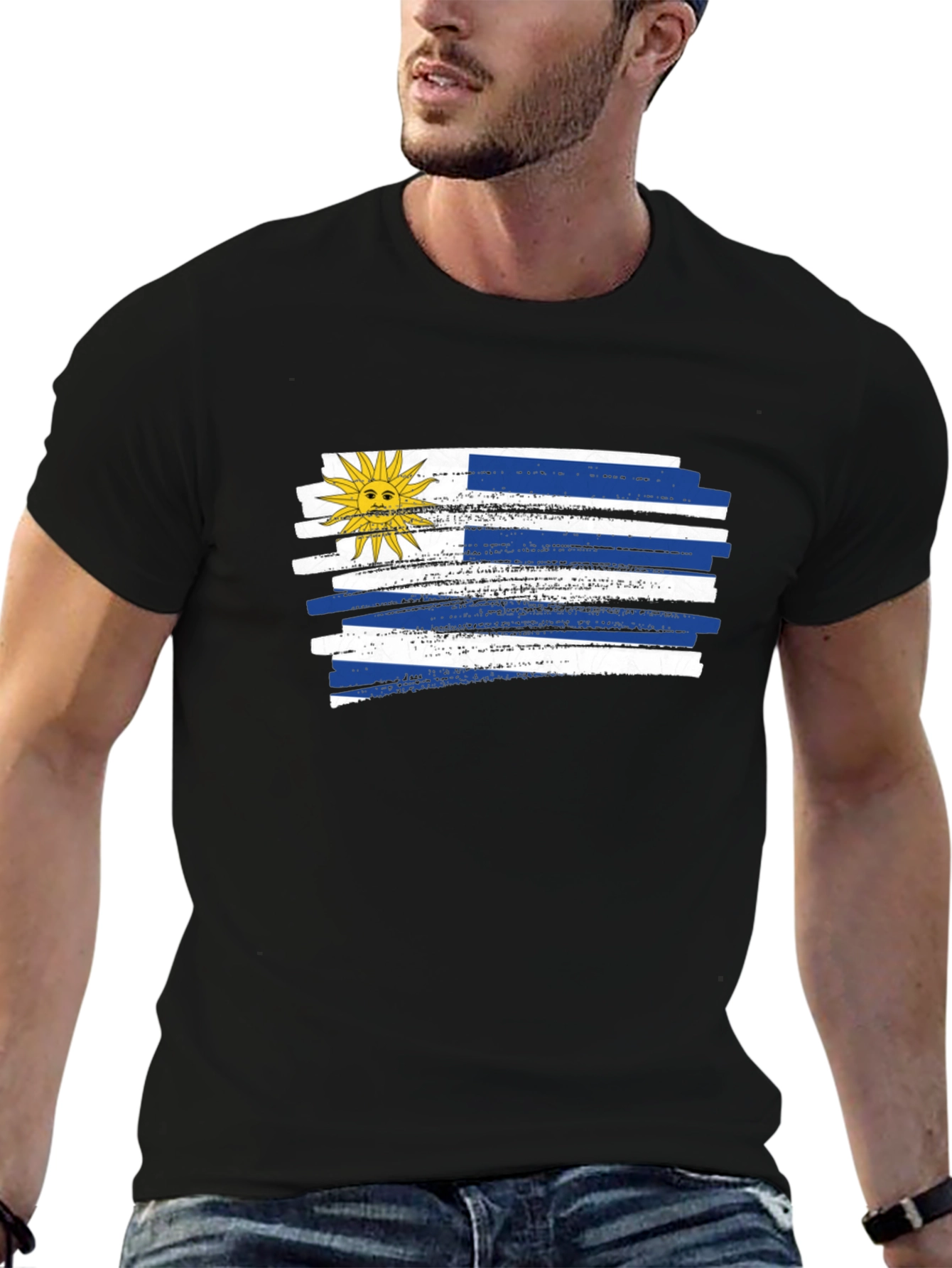 Uruguay Flag T-Shirt - Black Graphic Tee