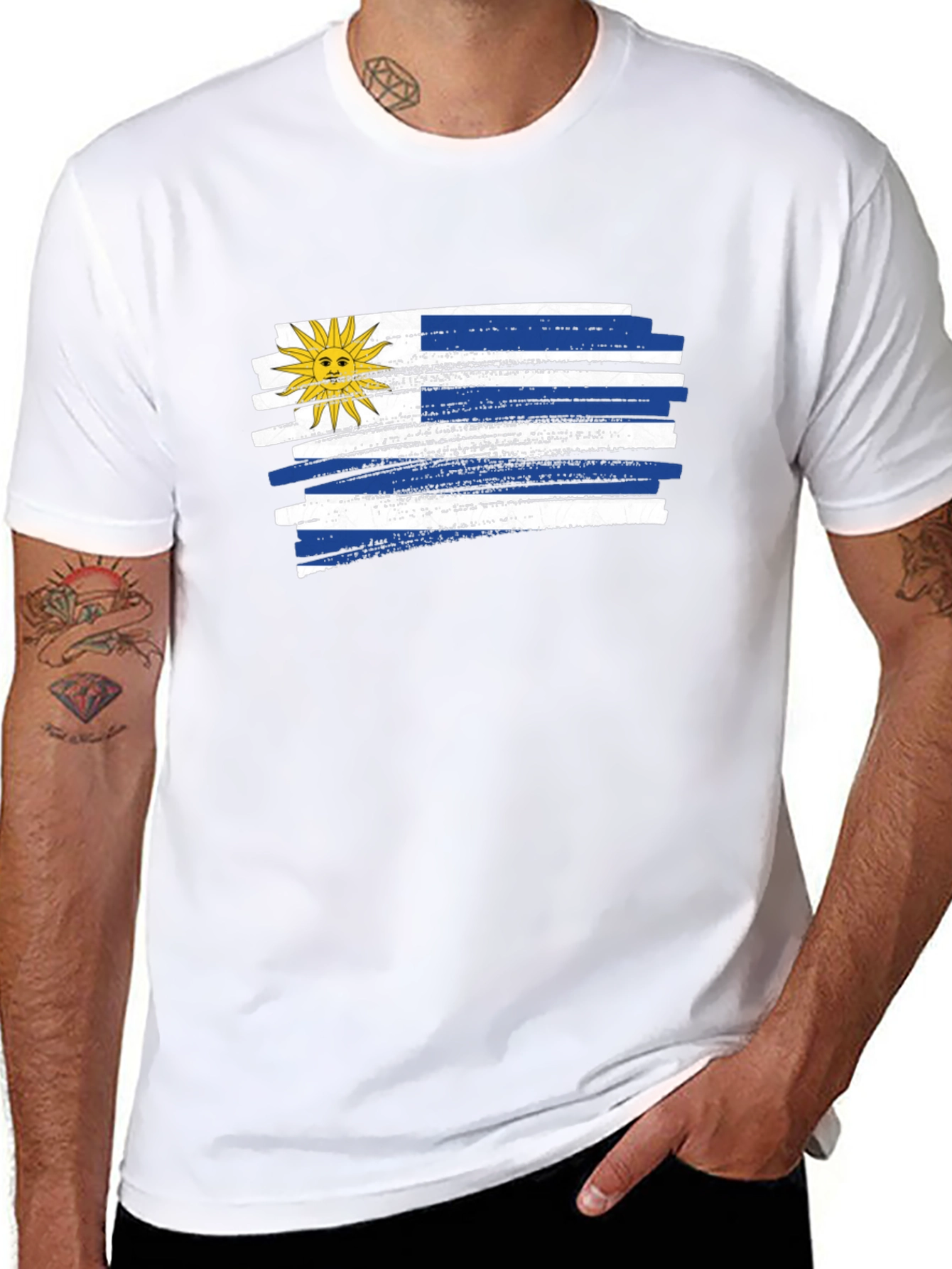 Uruguay Flag T-Shirt - Black Graphic Tee
