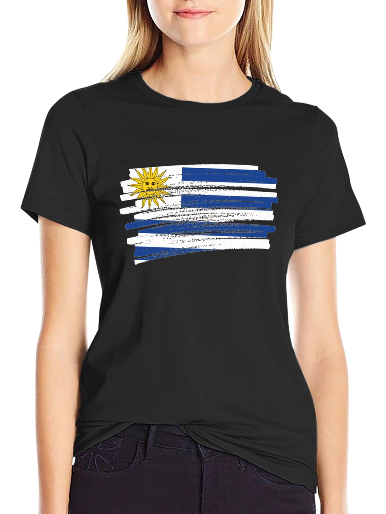 Uruguay Flag T-Shirt - Black Graphic Tee