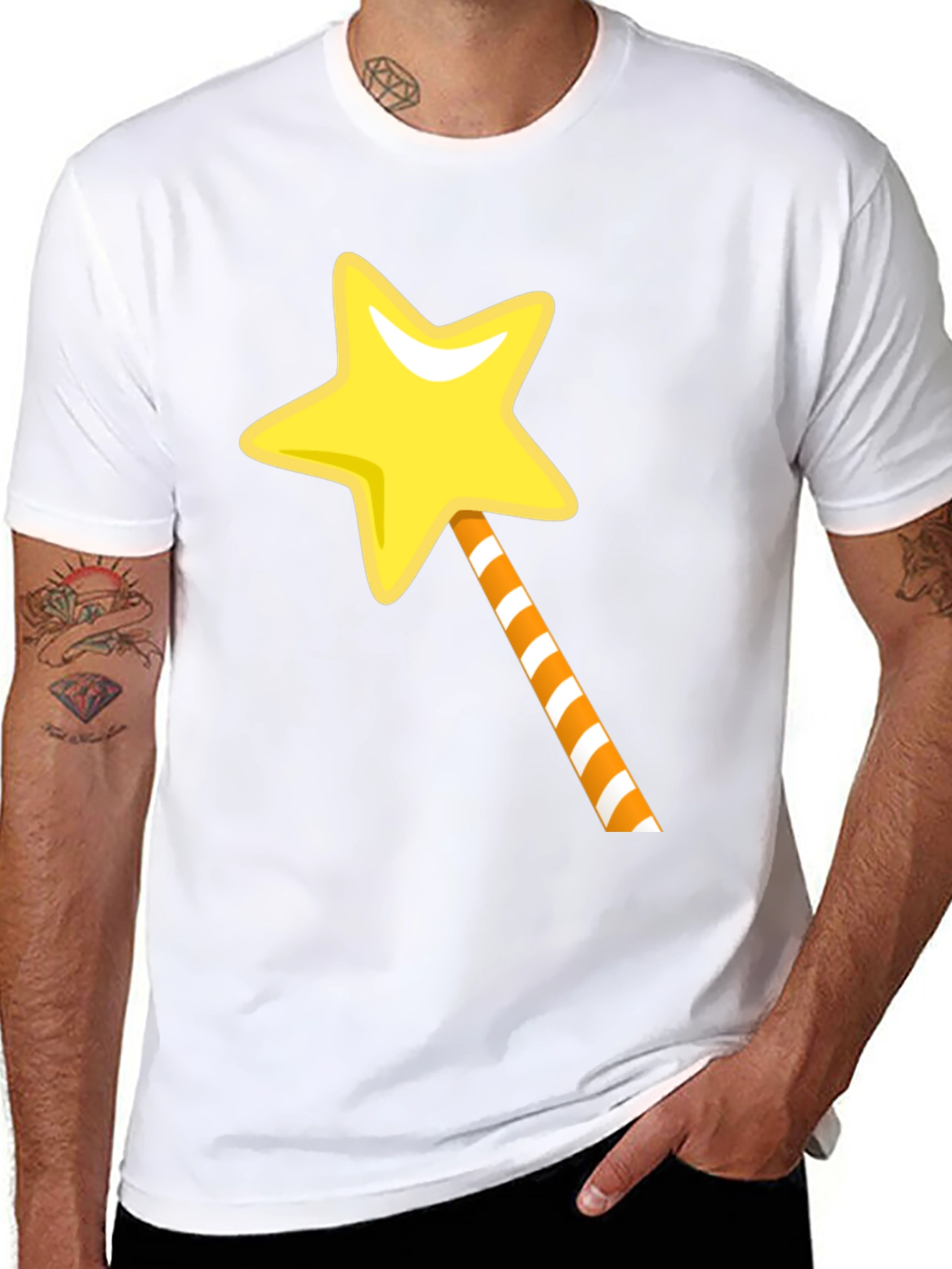 Magical Star Wand Graphic Tee - Black
