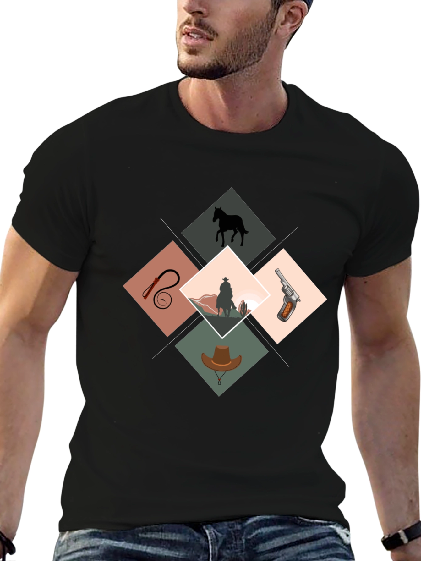 Western Theme Graphic Print Tee