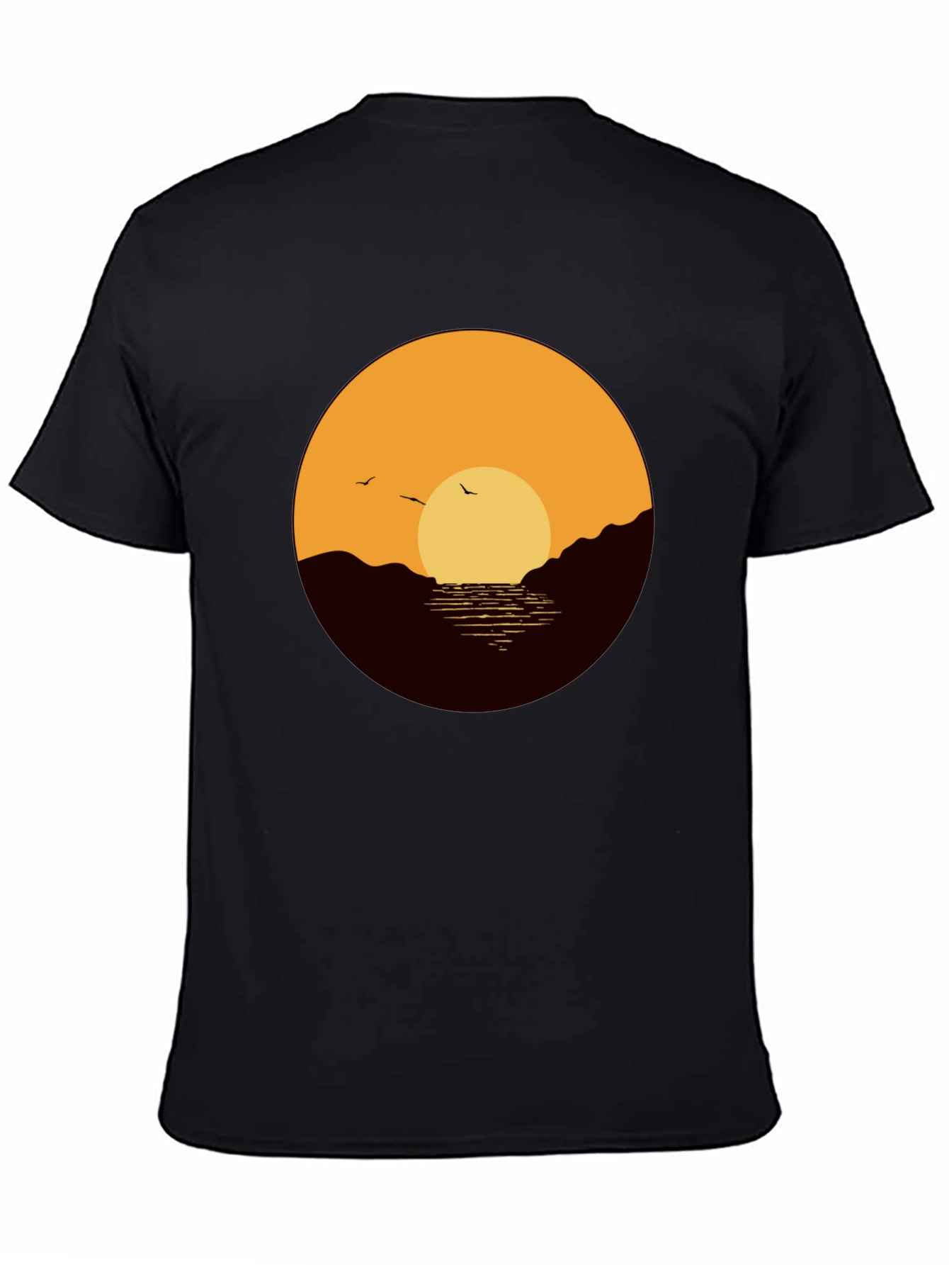 Sunset Graphic Tee - Black Casual Shirt