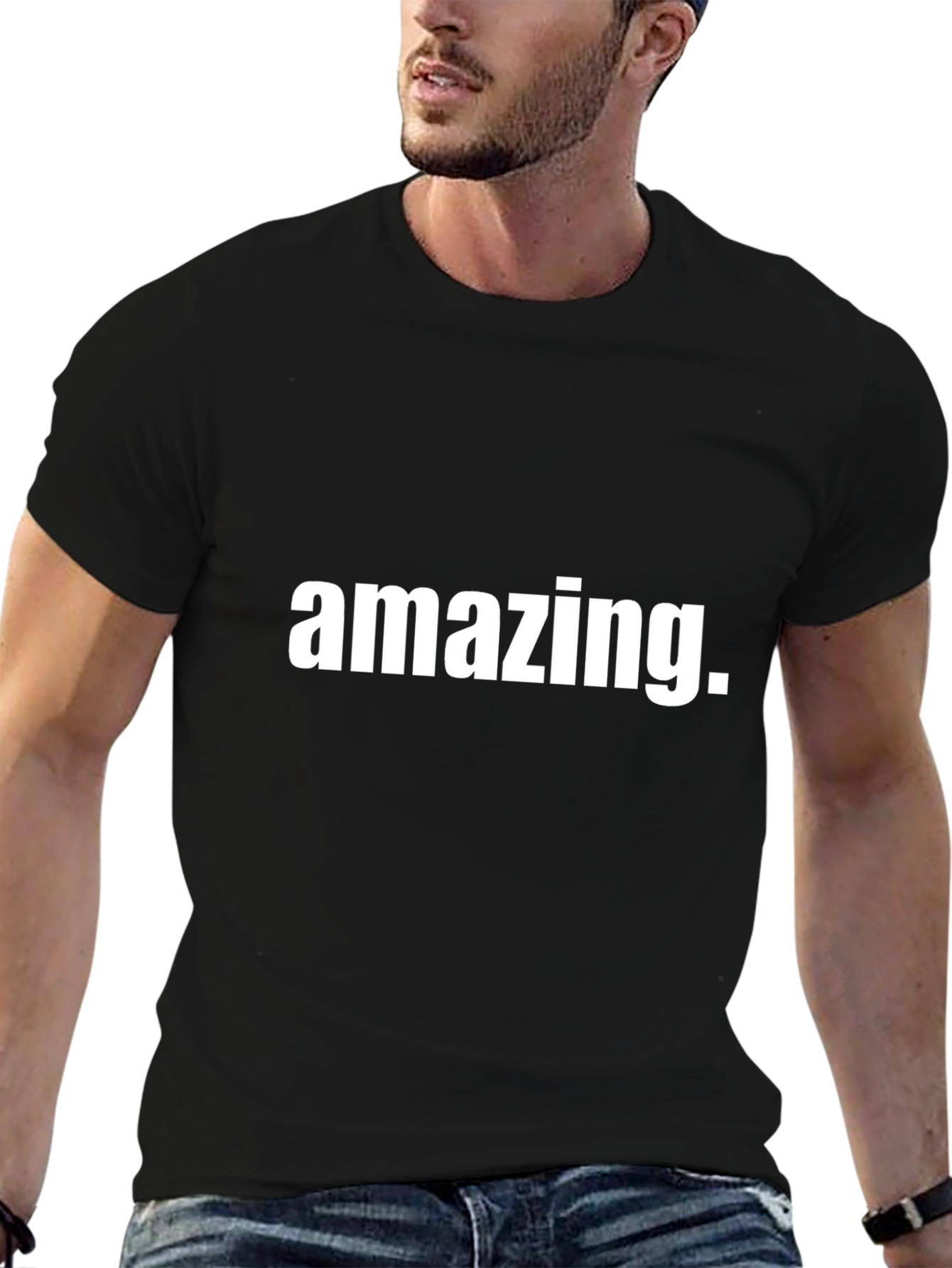 Amazing Graphic Tee - Black Cotton Casual Shirt