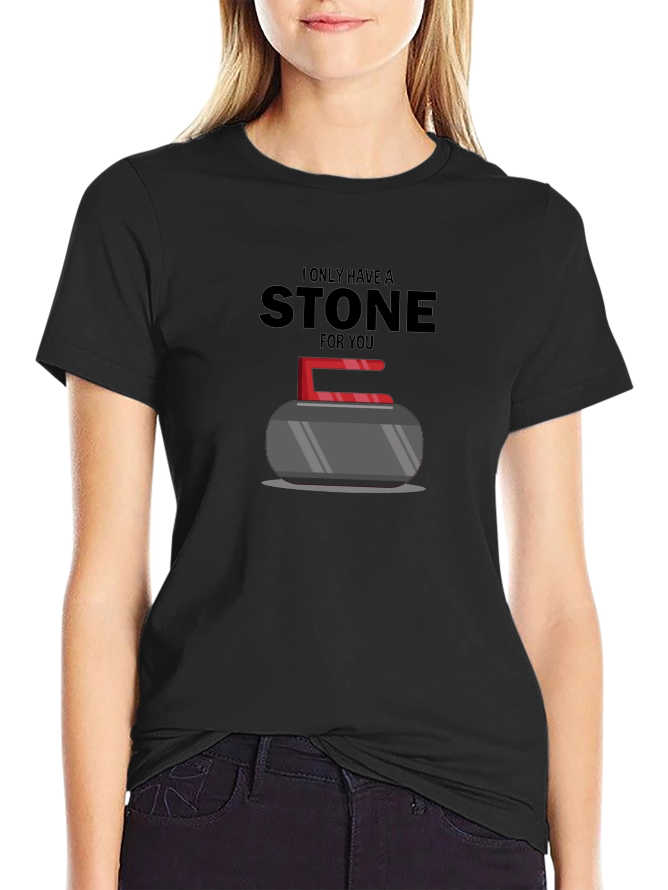 Funny Curling Stone Graphic T-Shirt