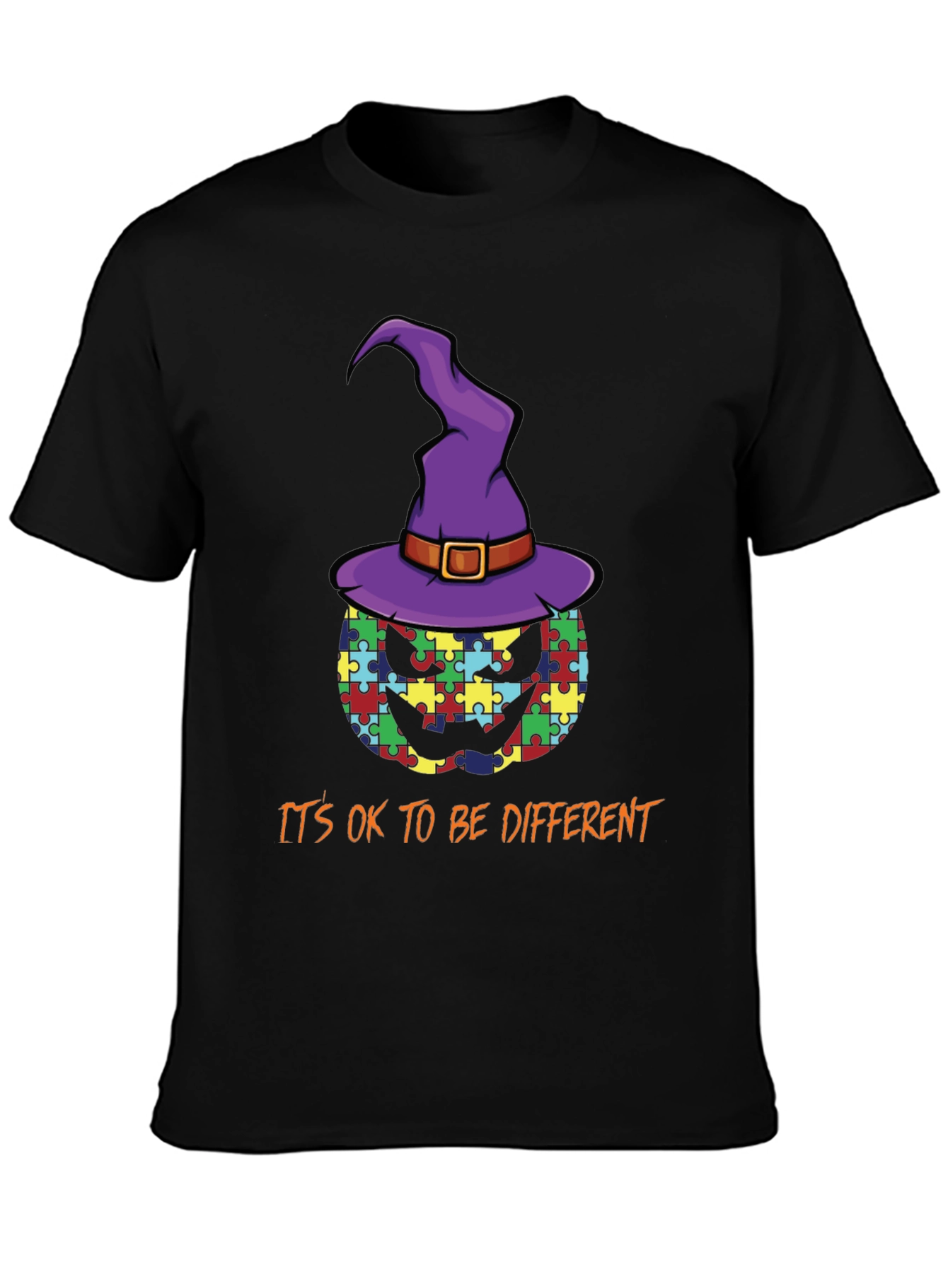 Autism Awareness Pumpkin Witch T-Shirt
