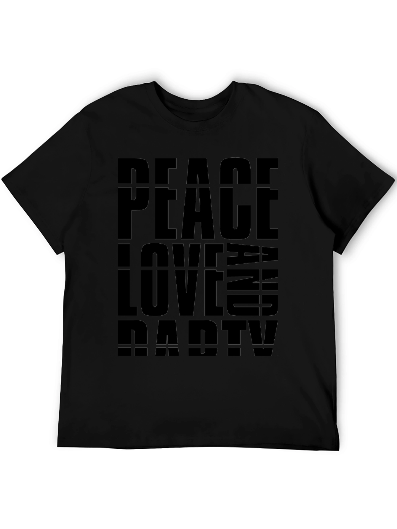 Peace Love Party Graphic Tee - Black T-Shirt