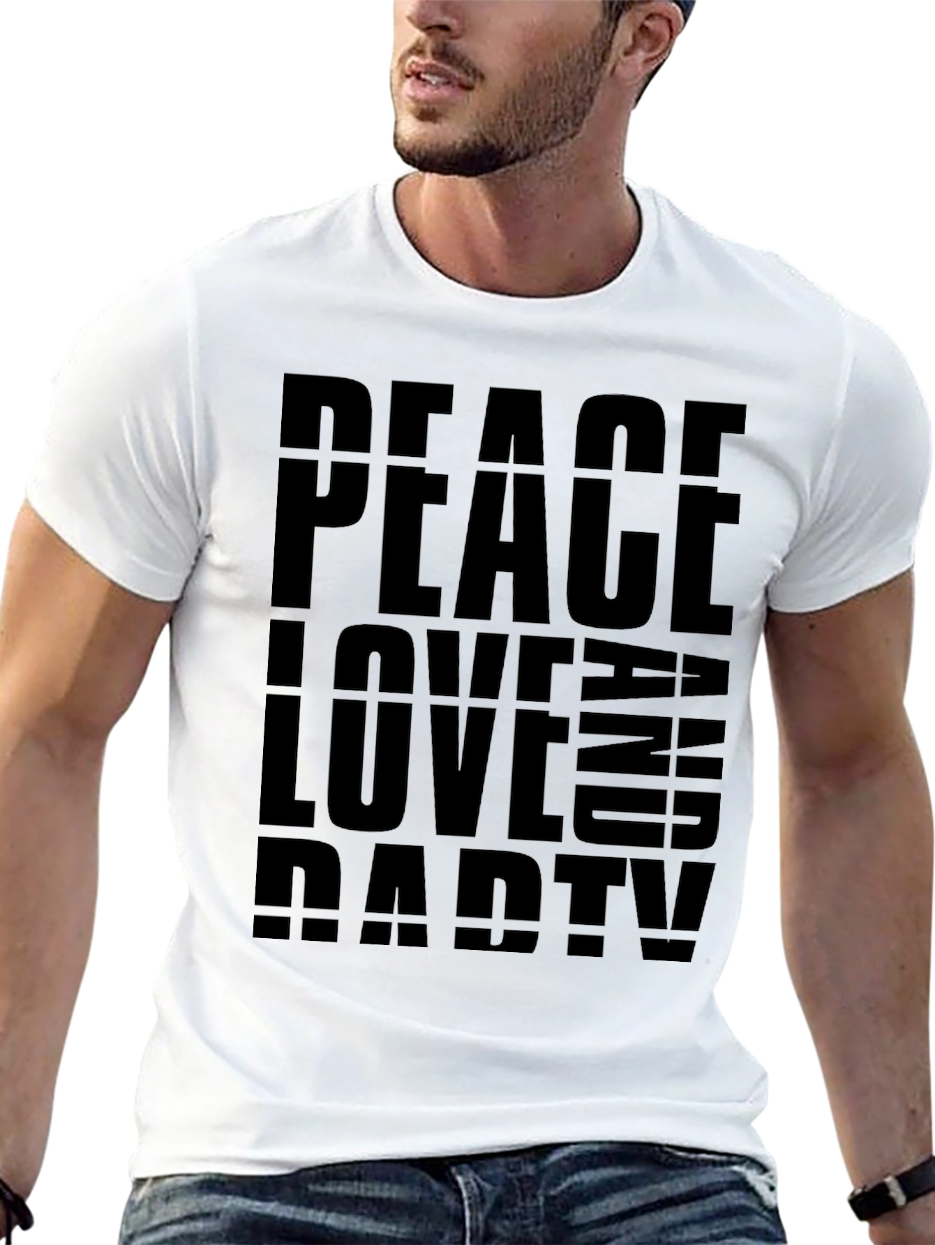 Peace Love Party Graphic Tee - Black T-Shirt