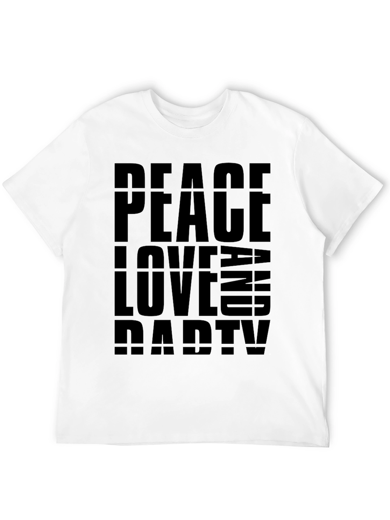 Peace Love Party Graphic Tee - Black T-Shirt