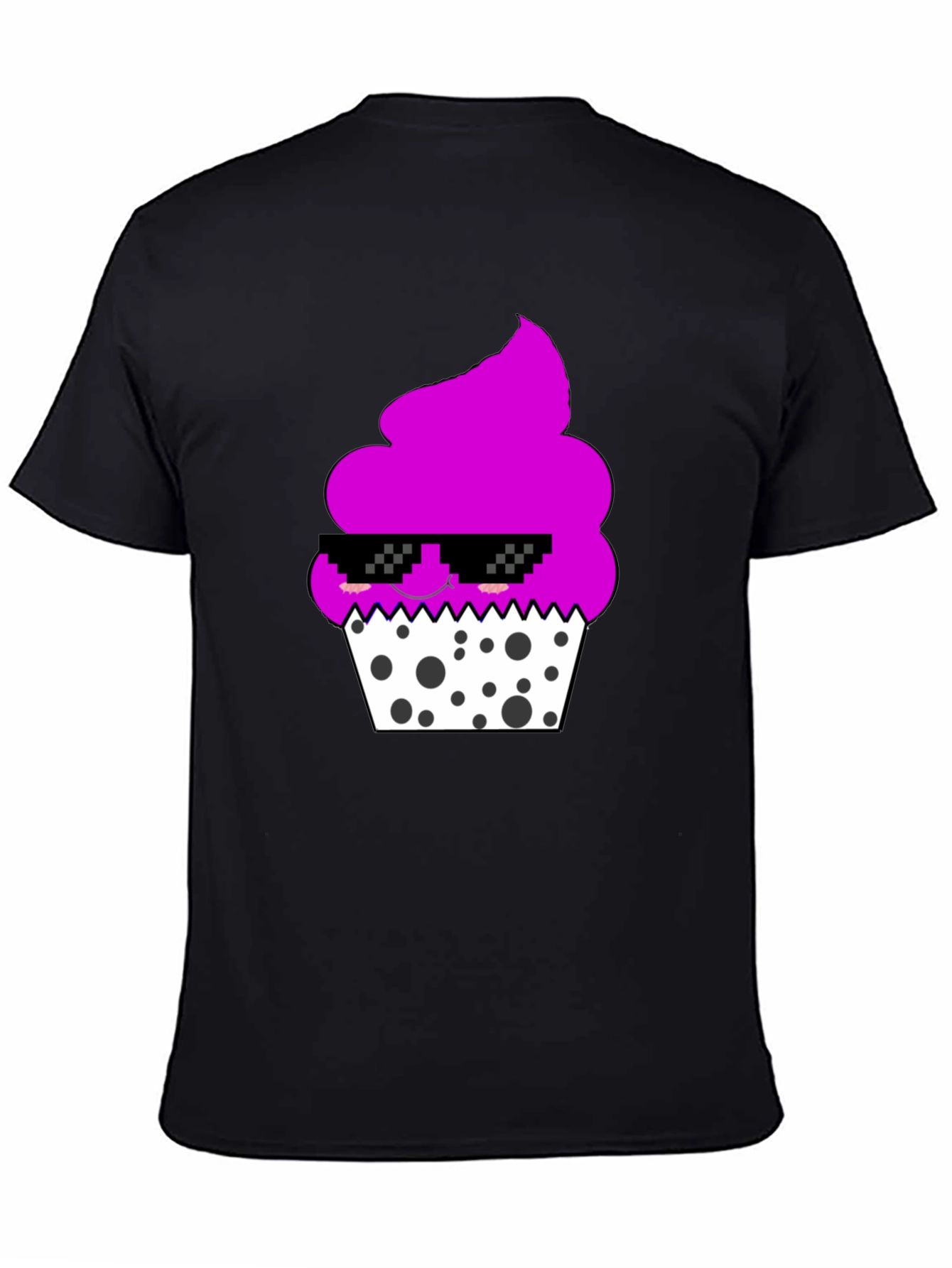 Cool Cupcake Graphic Tee - Black Cotton Blend
