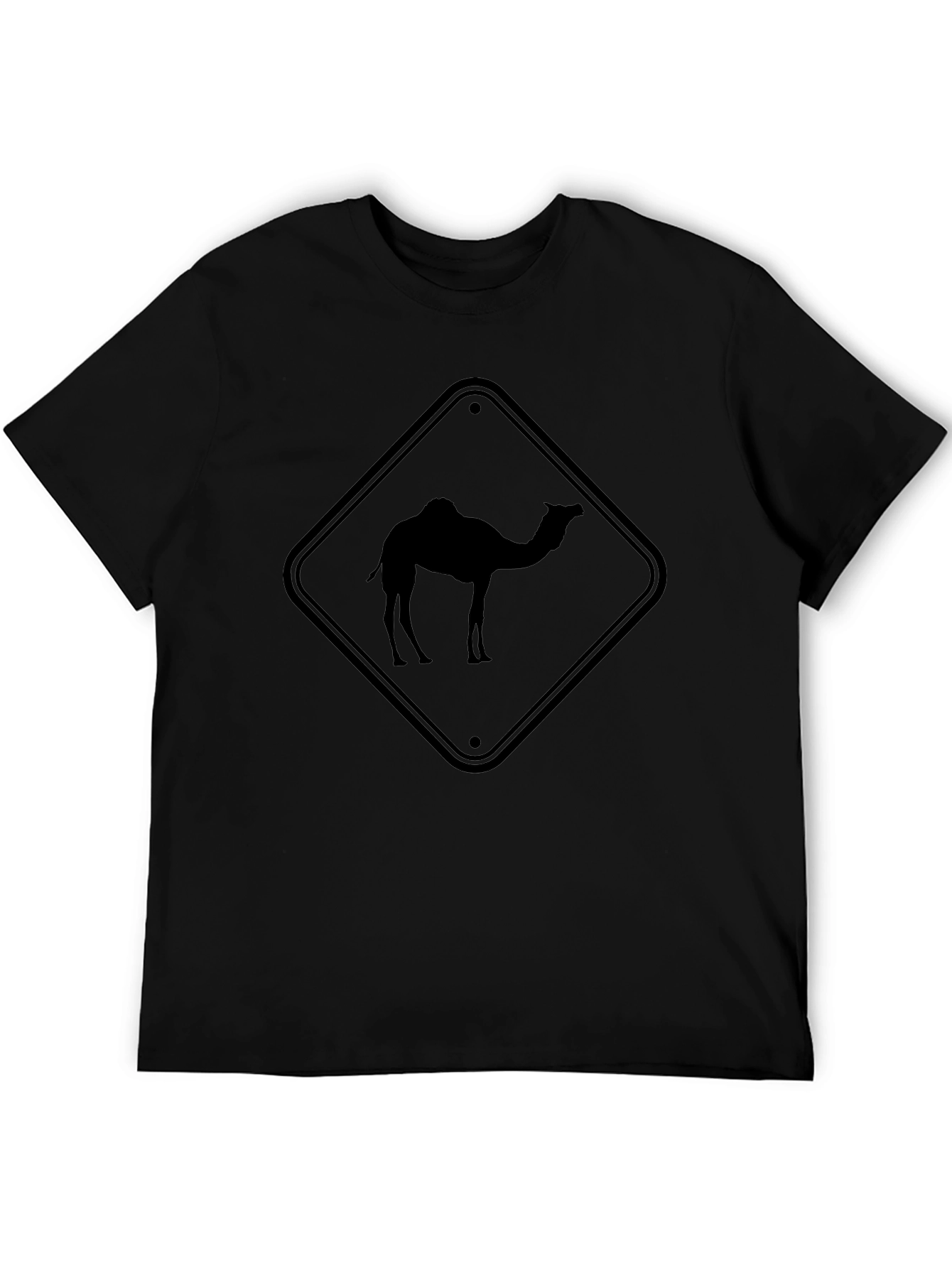 Novelty Camel Crossing Black T-Shirt