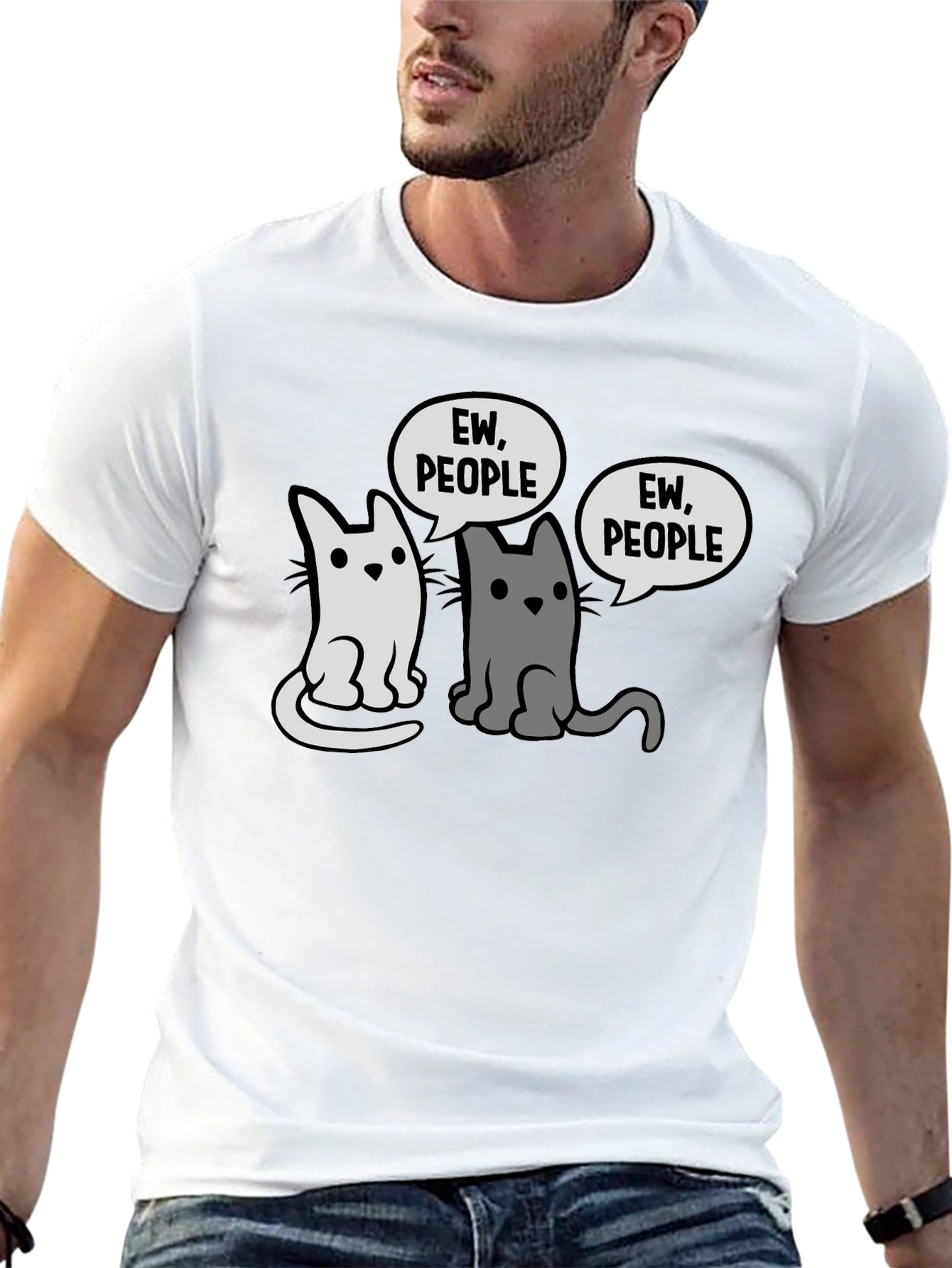 Ew People Cats Graphic T-Shirt