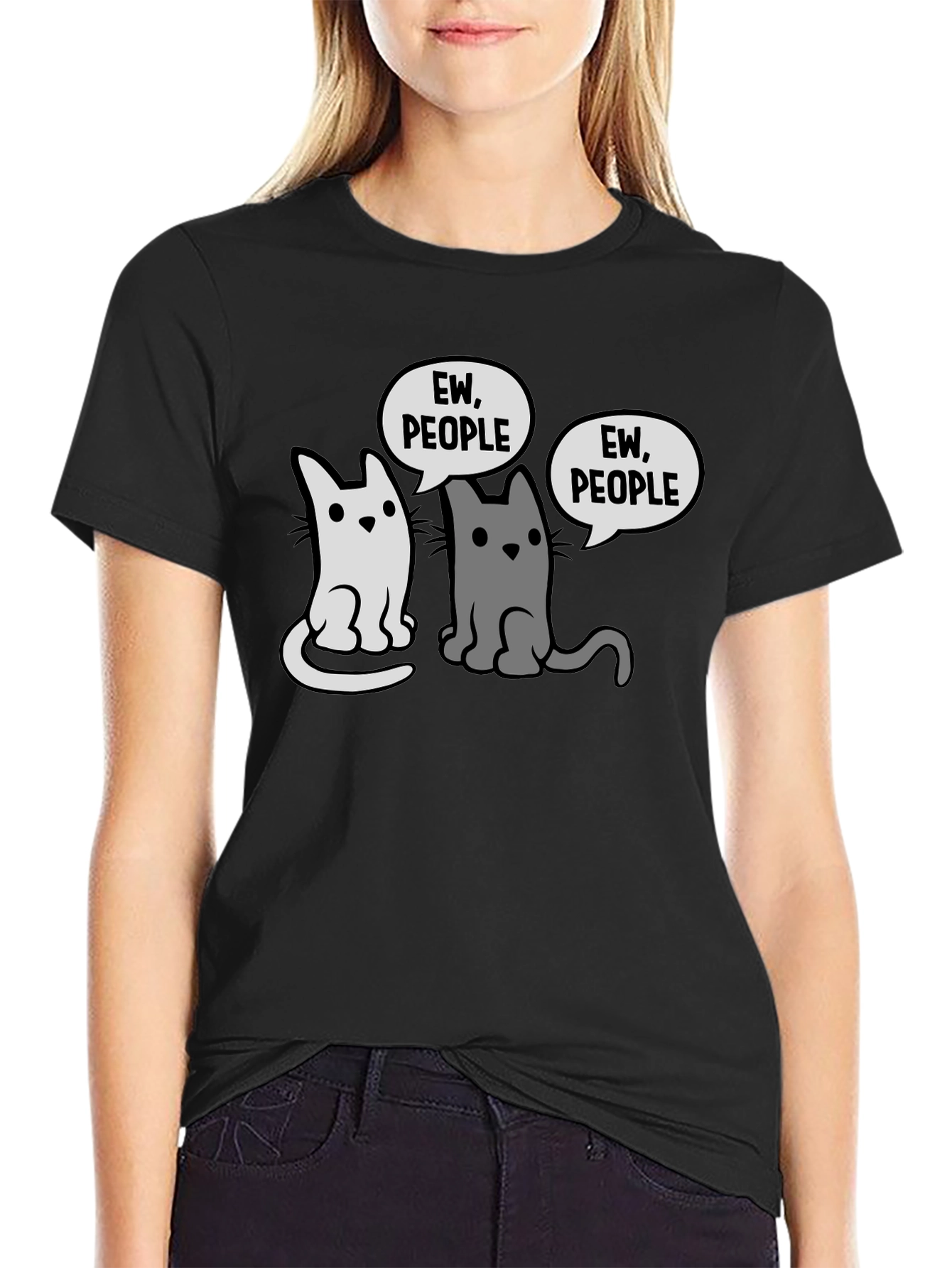 Ew People Cats Graphic T-Shirt