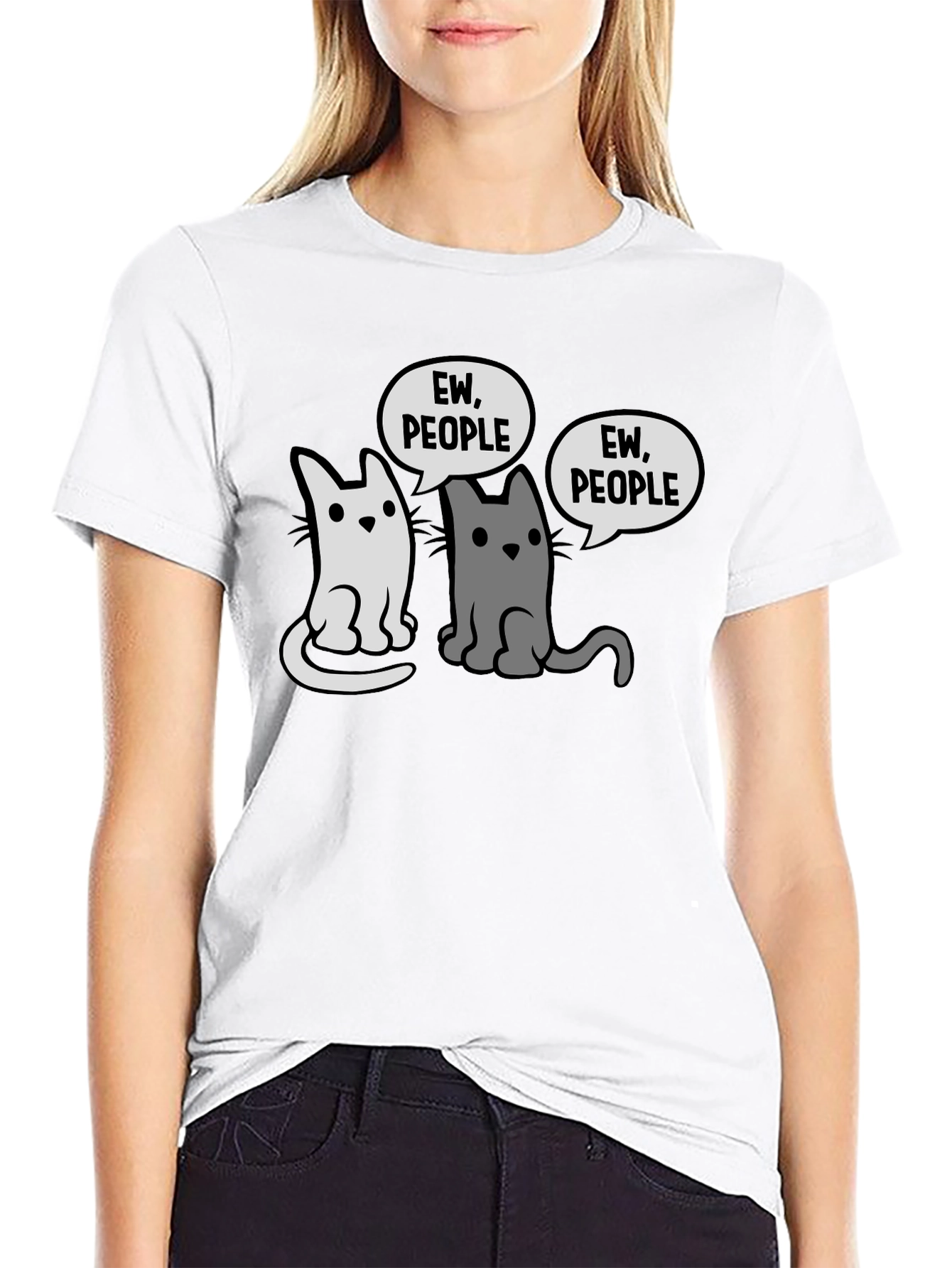 Ew People Cats Graphic T-Shirt