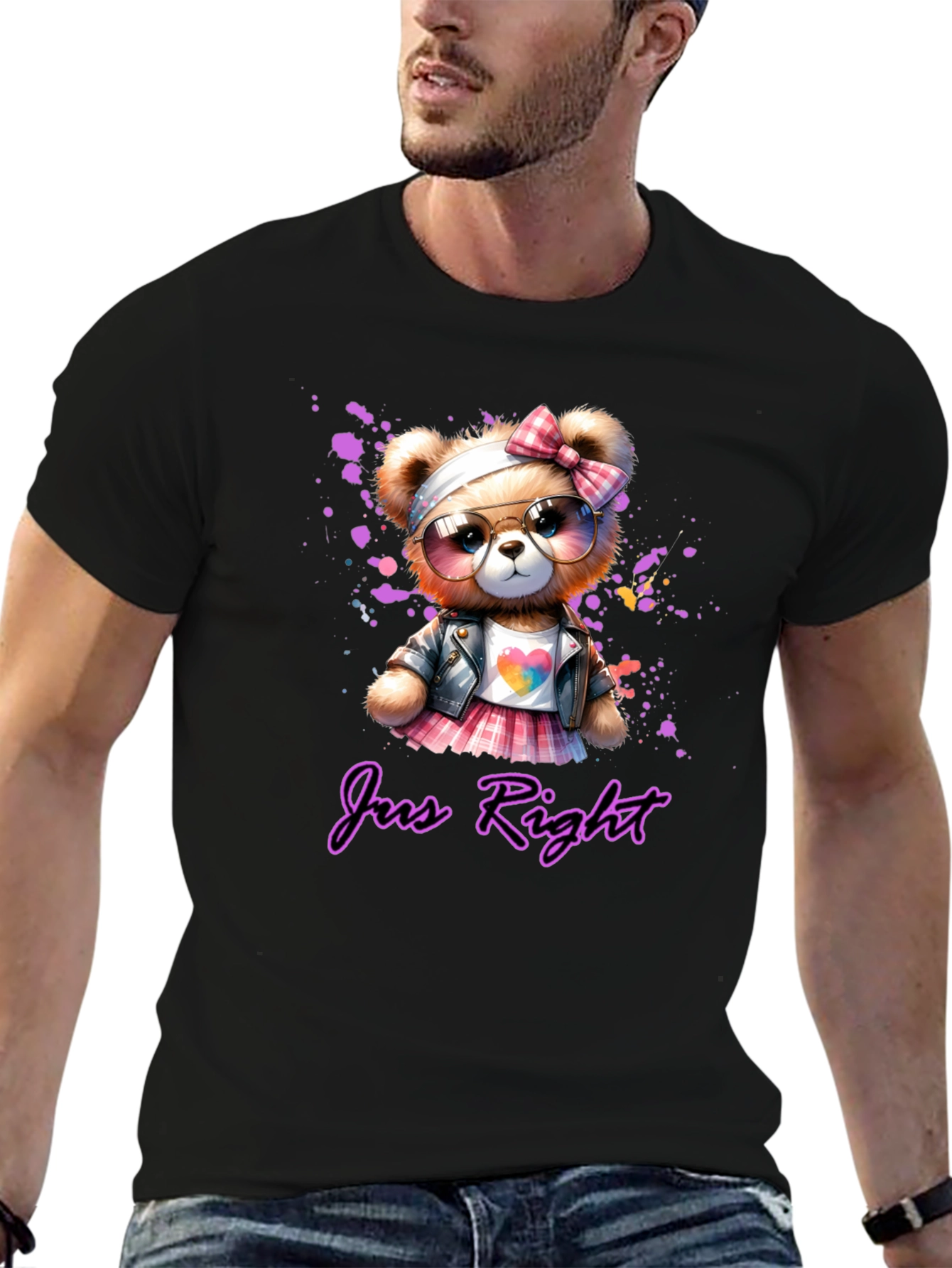 Just Right Teddy Bear Graphic Tee