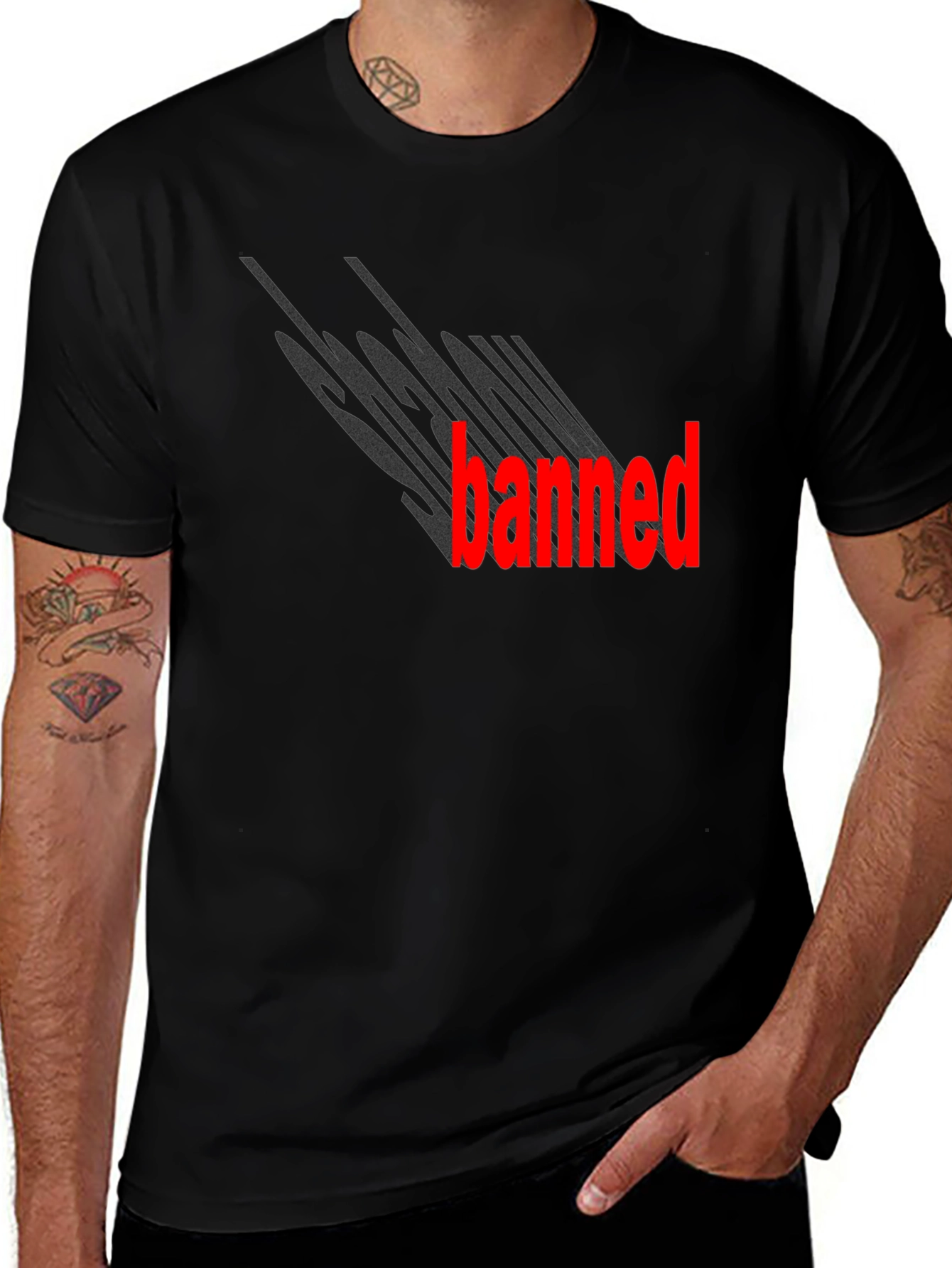 Socially Banned Black Graphic Tee