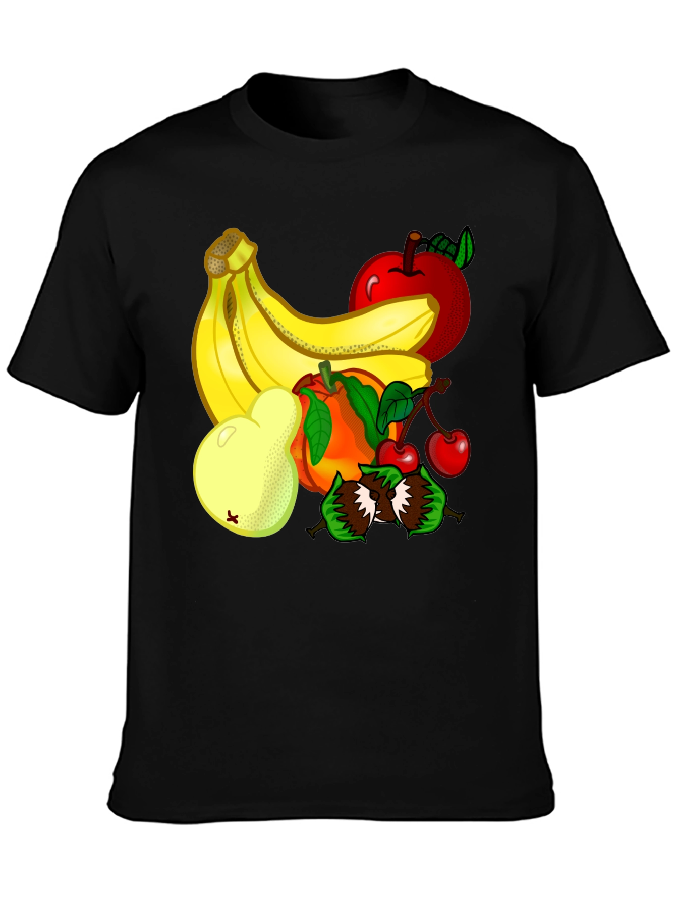 Fruit Design Black T-Shirt
