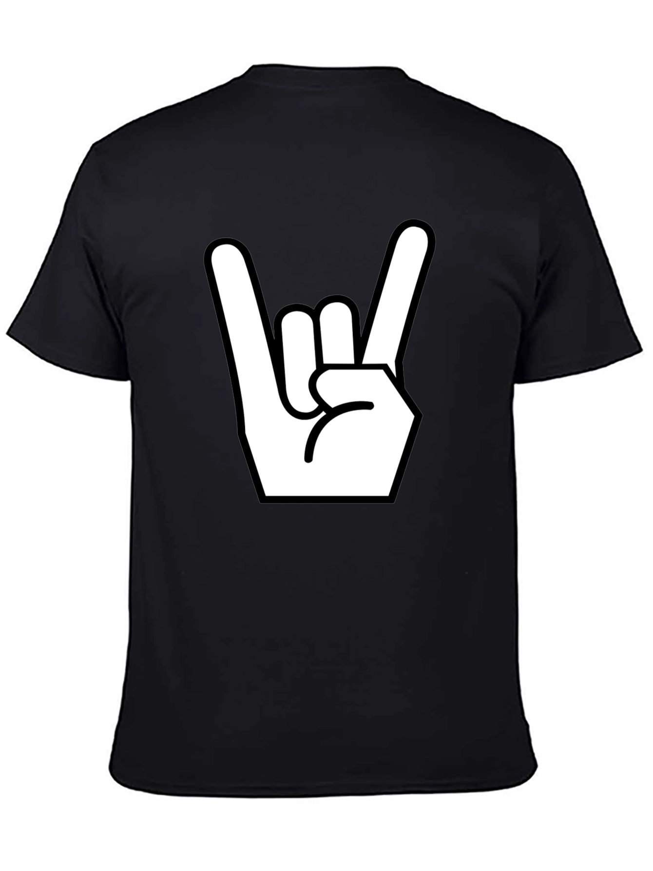 Rock On Hand Graphic Black T-Shirt