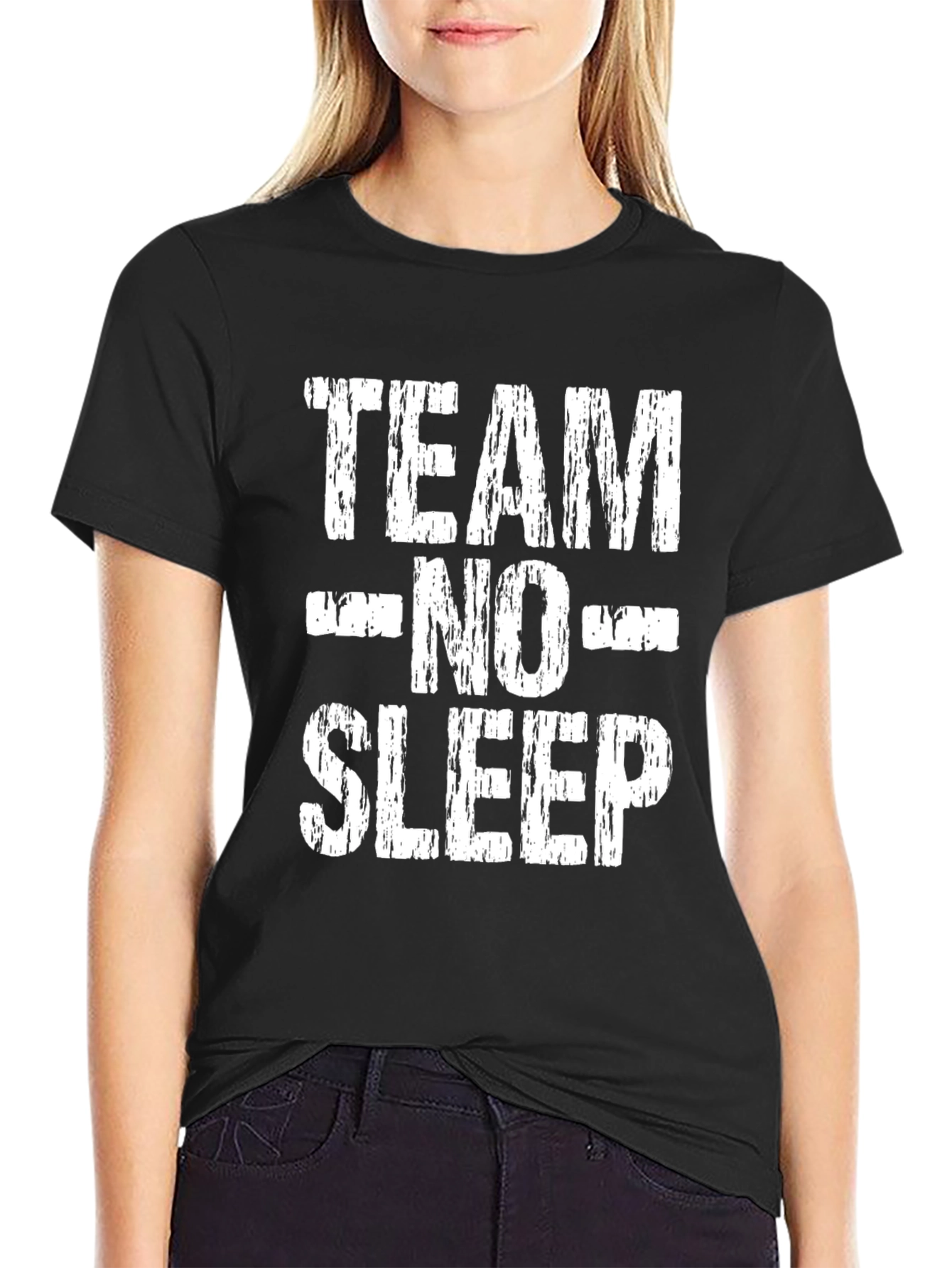 Team No Sleep Graphic T-Shirt - Black Cotton Tee