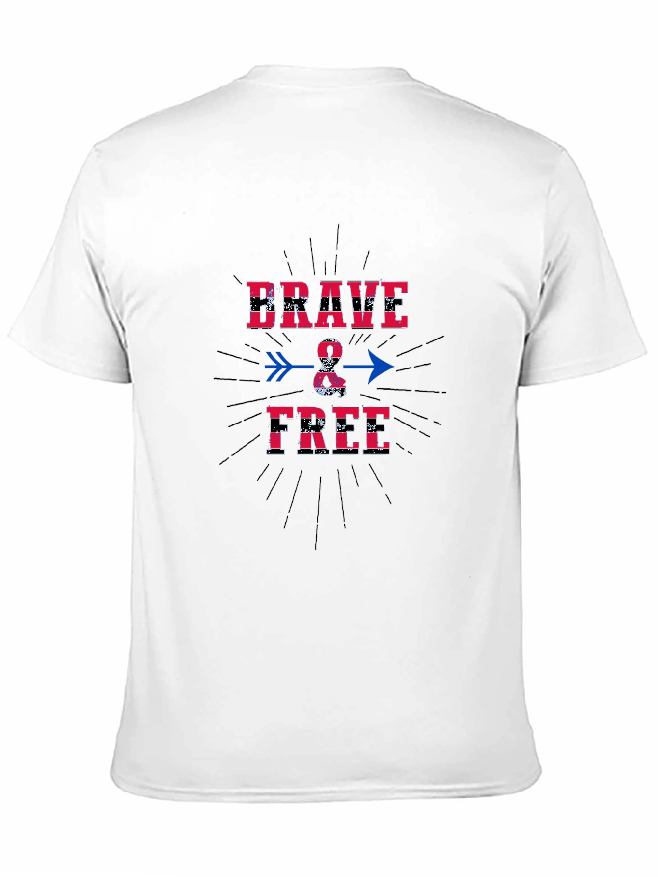Brave & Free Graphic T-Shirt - Patriotic Design