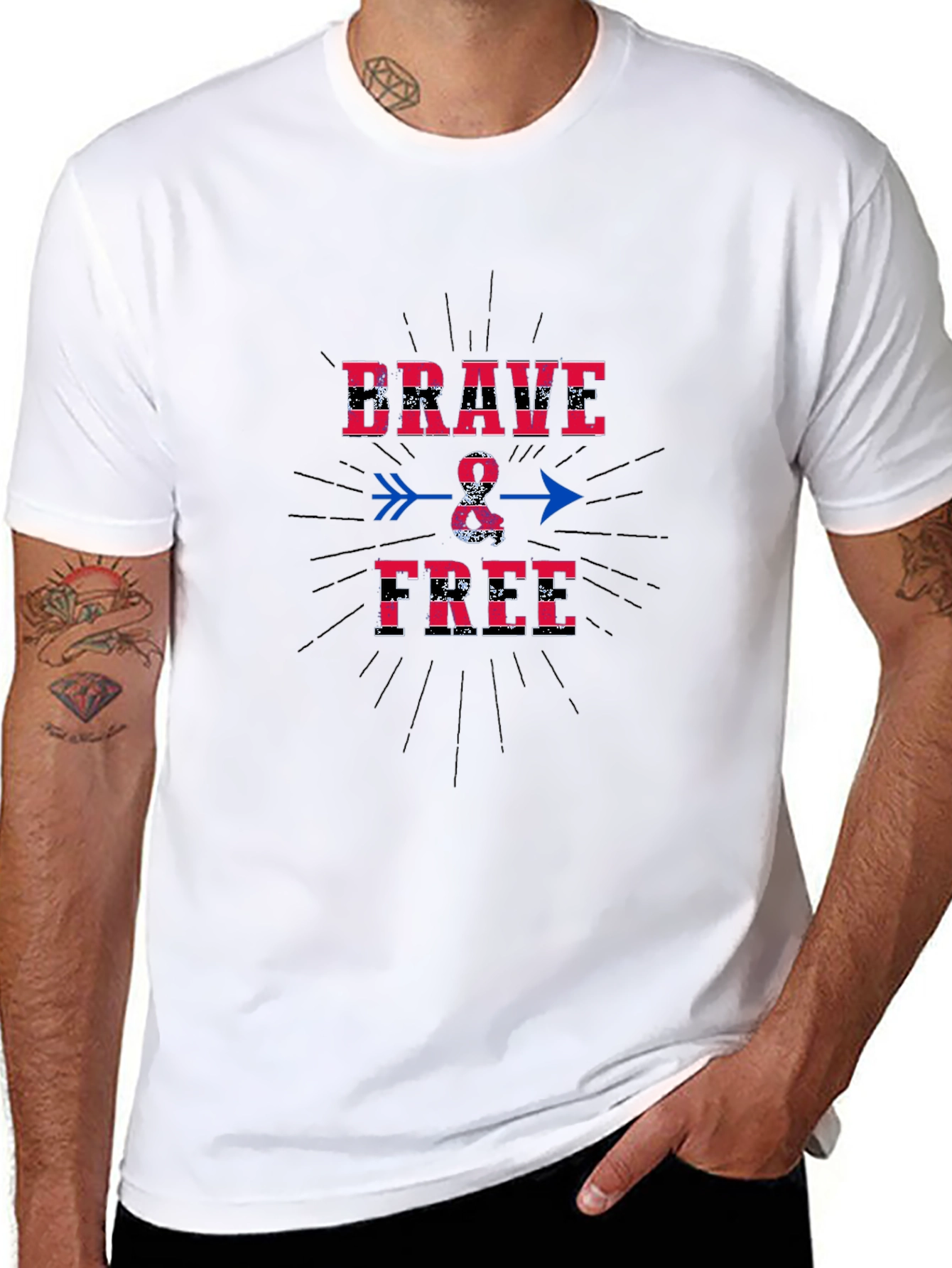 Brave & Free Graphic T-Shirt - Patriotic Design