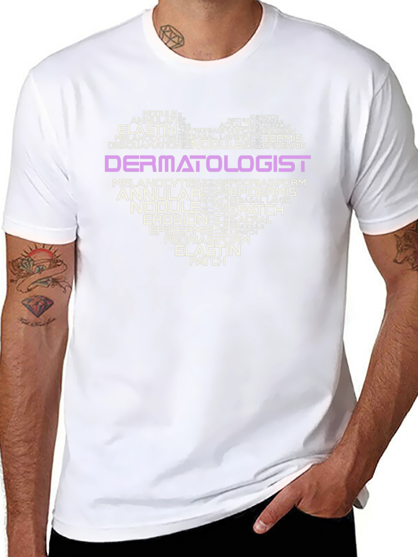 Dermatologist Word Art Heart T-Shirt