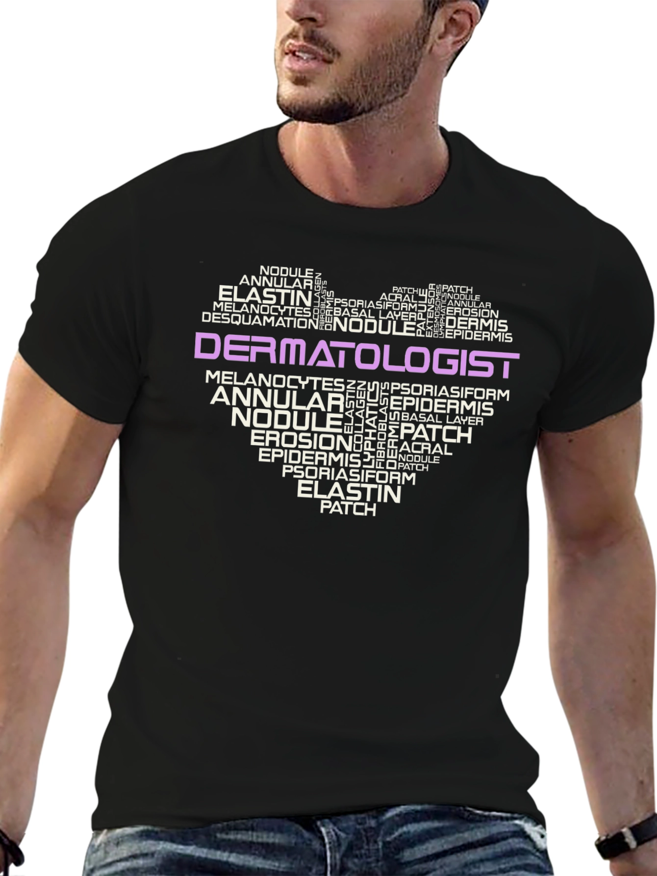 Dermatologist Word Art Heart T-Shirt