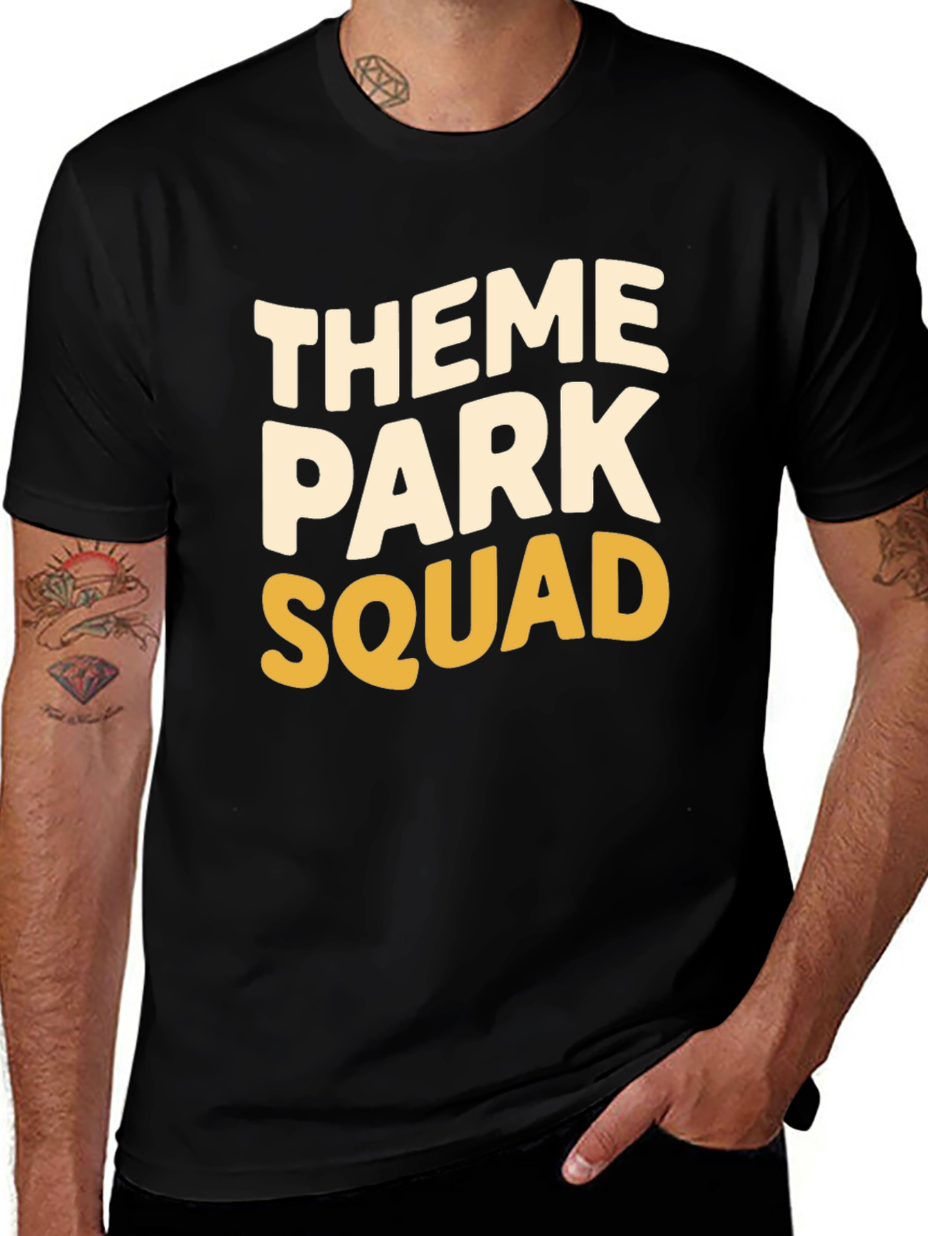 Theme Park Squad T-Shirt - Comfortable Black Tee