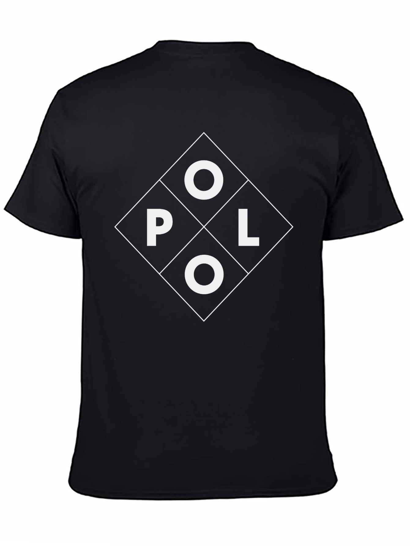 Polo Diamond Graphic Tee - Stylish Black Cotton T-Shirt