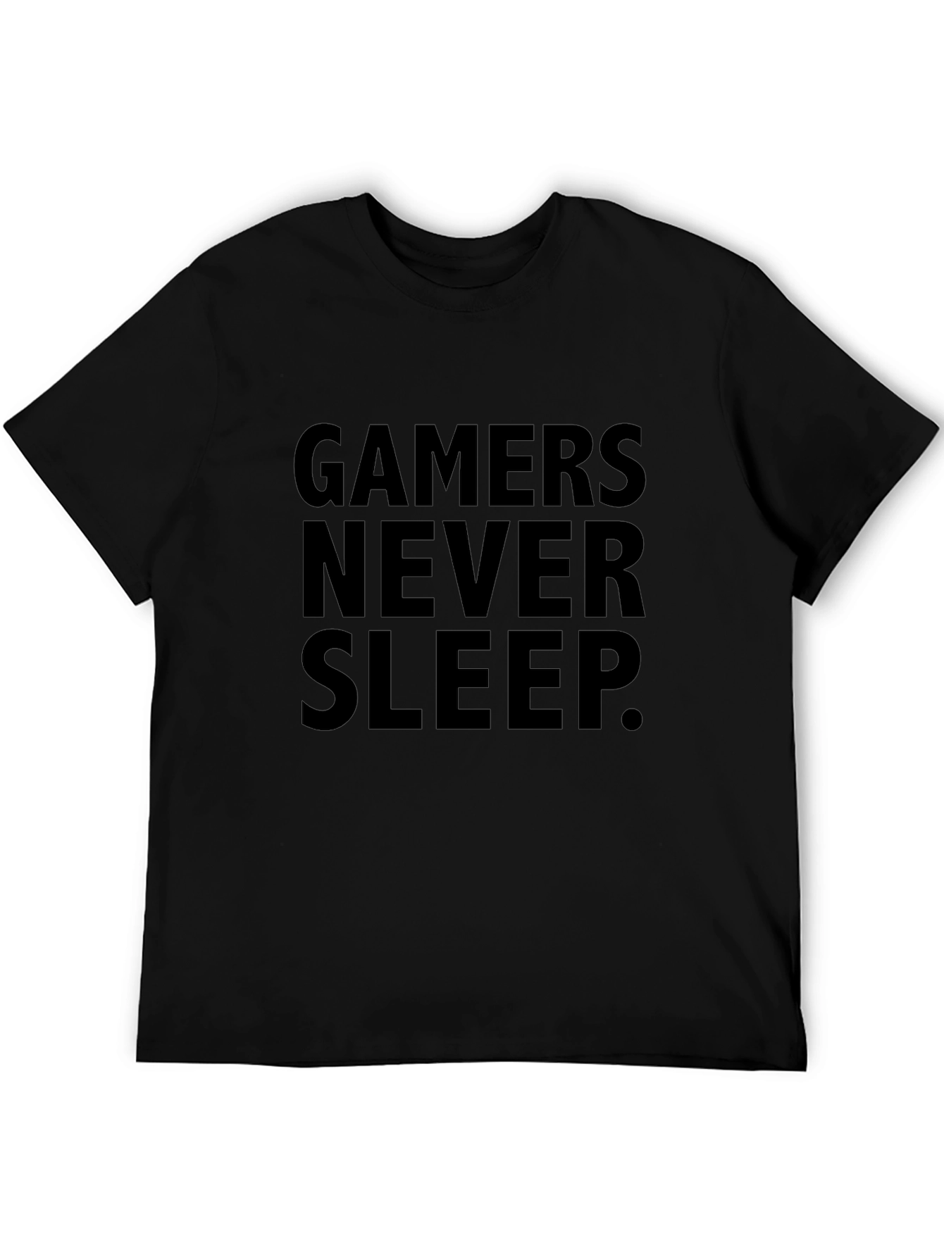 Gamers Never Sleep Black T-Shirt