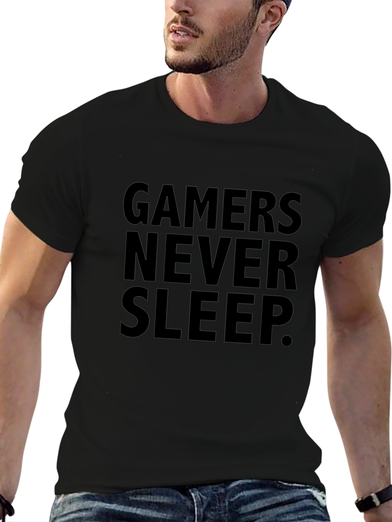 Gamers Never Sleep Black T-Shirt