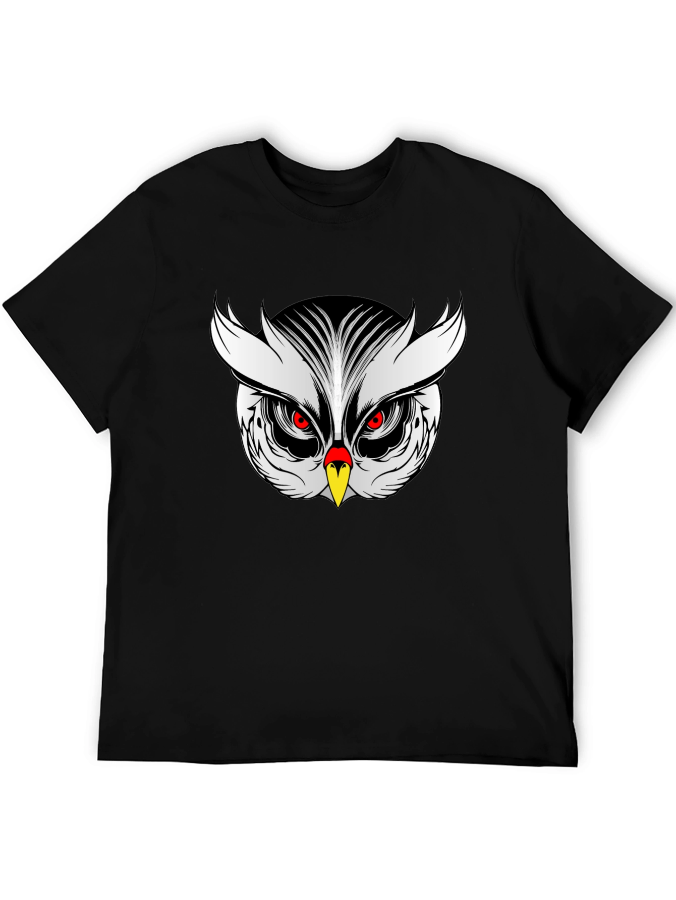 Owl Graphic Print Black T-Shirt