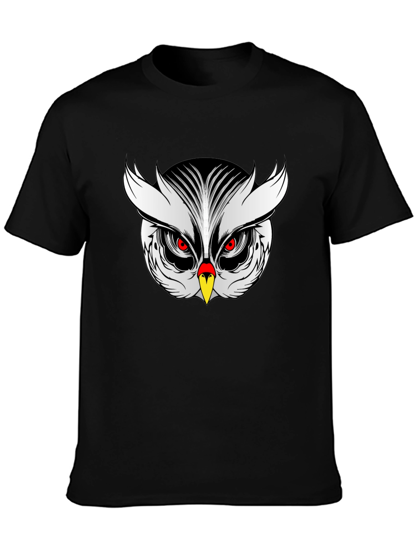 Owl Graphic Print Black T-Shirt