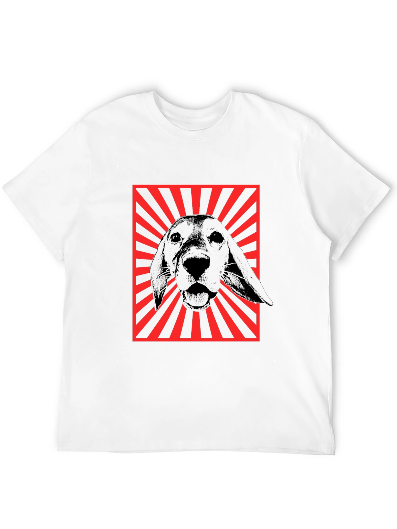 Dog Graphic Tee - Red Rays Black Shirt