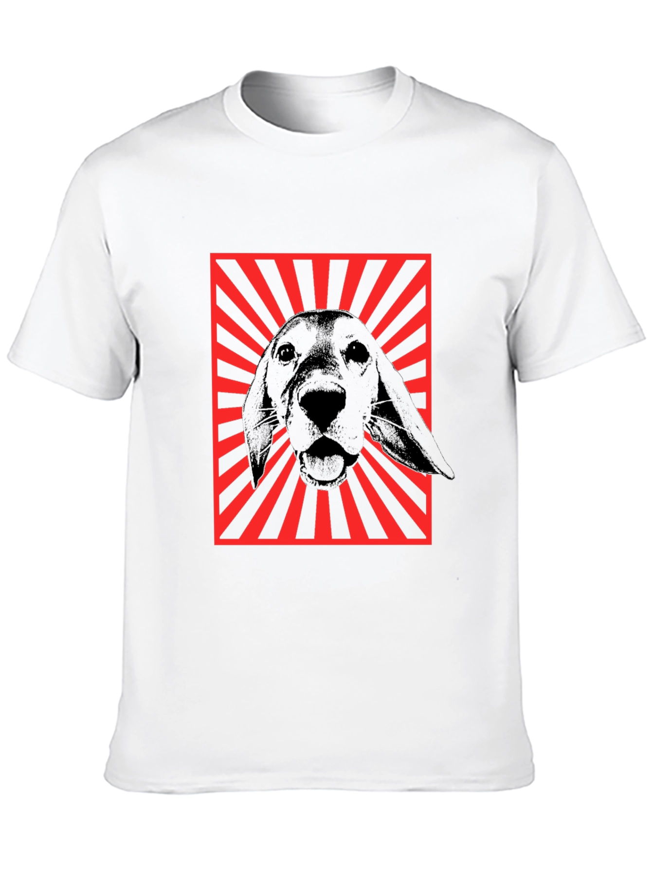 Dog Graphic Tee - Red Rays Black Shirt