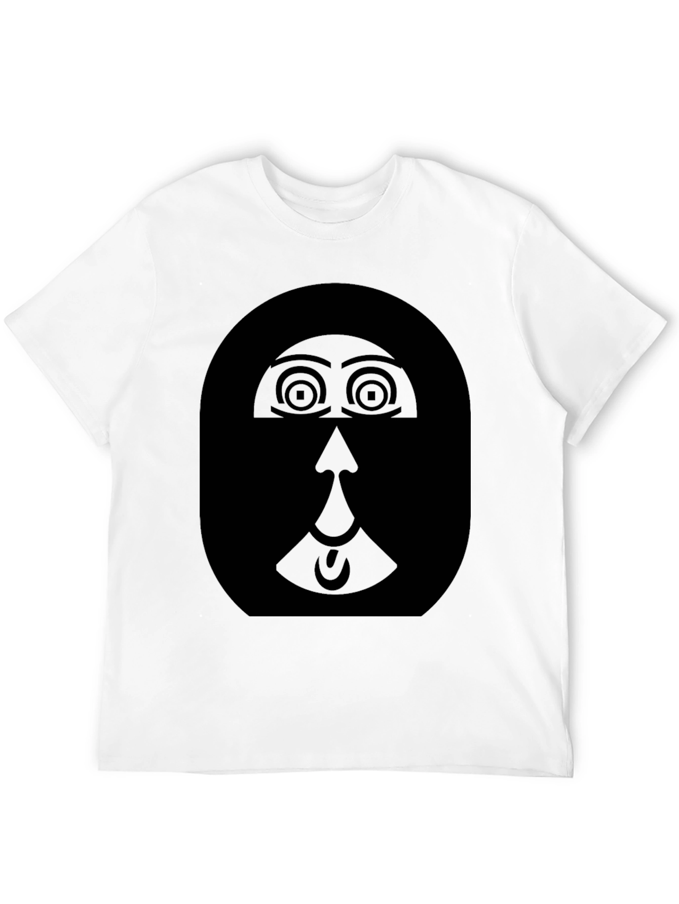 Abstract Face Graphic Black T-Shirt