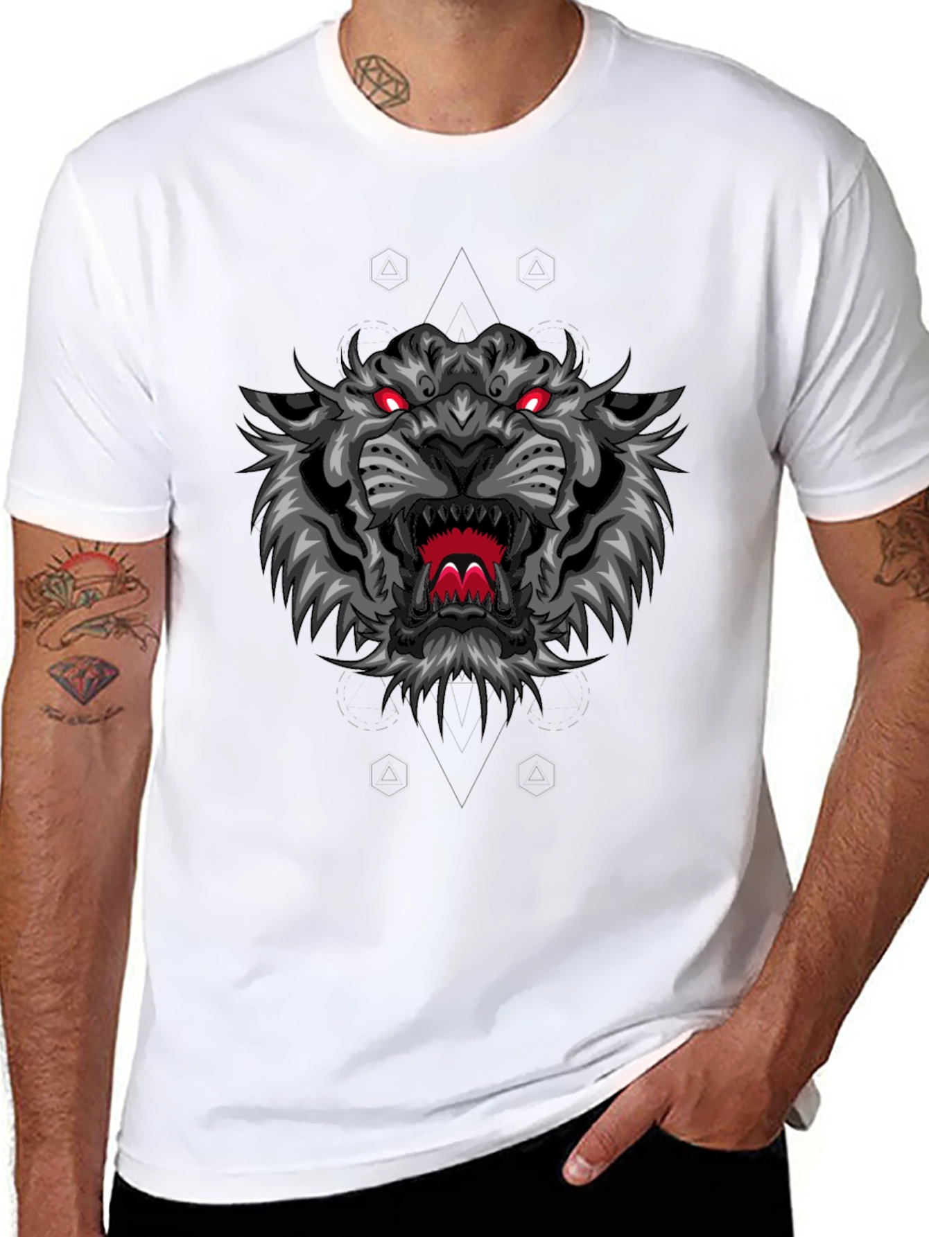 Fierce Tiger Graphic Tee - Black Cotton Comfort