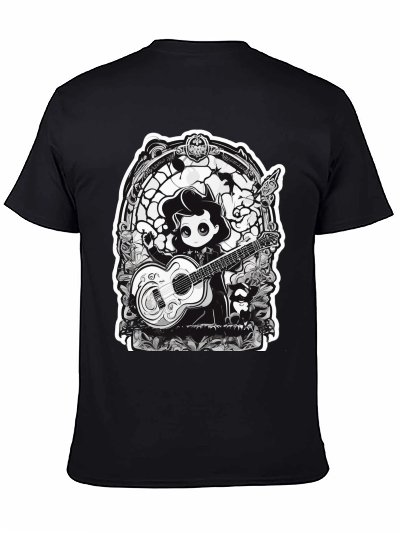 Gothic Musician Tee - Guitarist Graphic T-Shirt